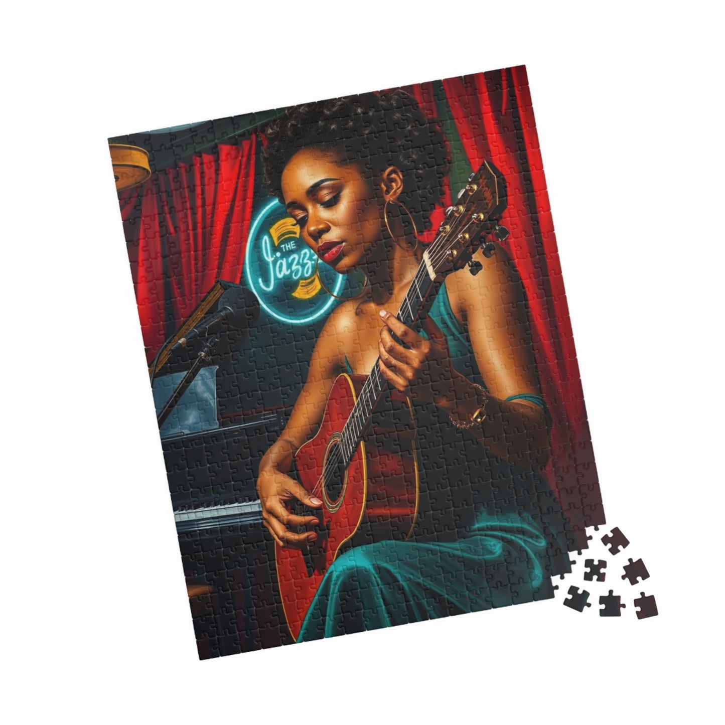Black Jazz Singer Puzzle, 110-1014 Piece African American Woman Club Scene | Afrocentric Music Lover Gift, Family Game Night Puzzle The Puzzle Chest