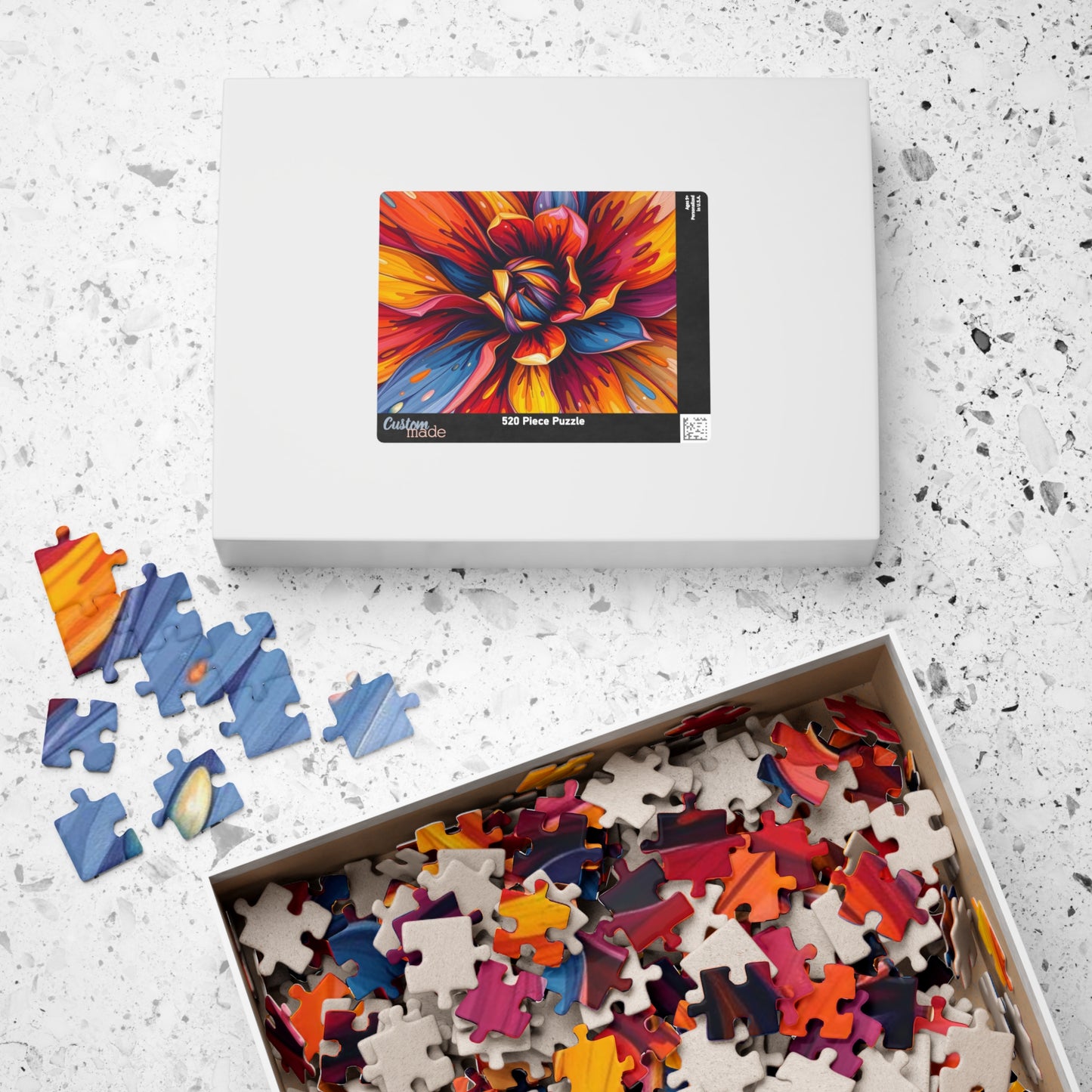 Vibrant Floral Puzzle, 110-1014 Piece Abstract Jigsaw Game, Colorful Art Piece, Art Lover Gift for Friends, Family Game Night, Brain Teaser Puzzle The Puzzle Chest