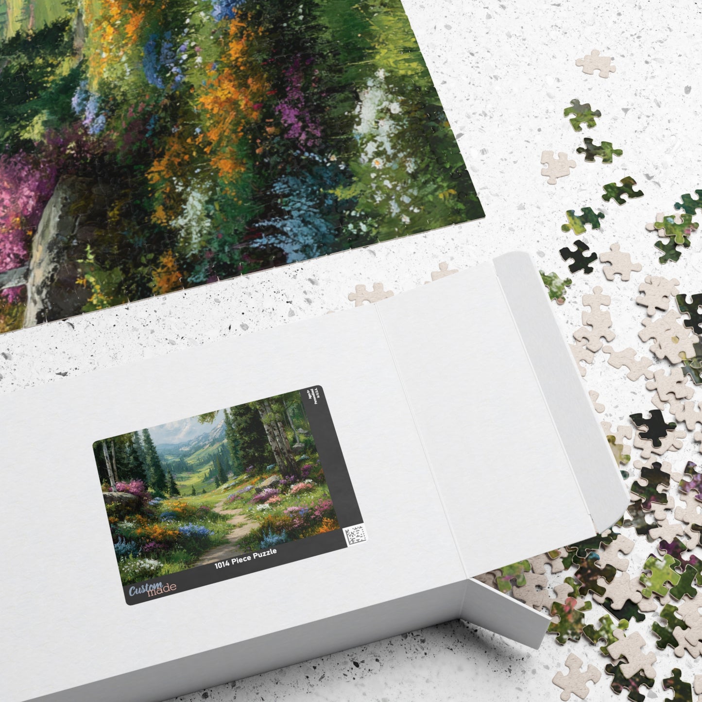 Spring Forest Path Jigsaw Puzzle – Sunlit Wildflower Meadow, Nature Inspired Floral Landscape Puzzle The Puzzle Chest