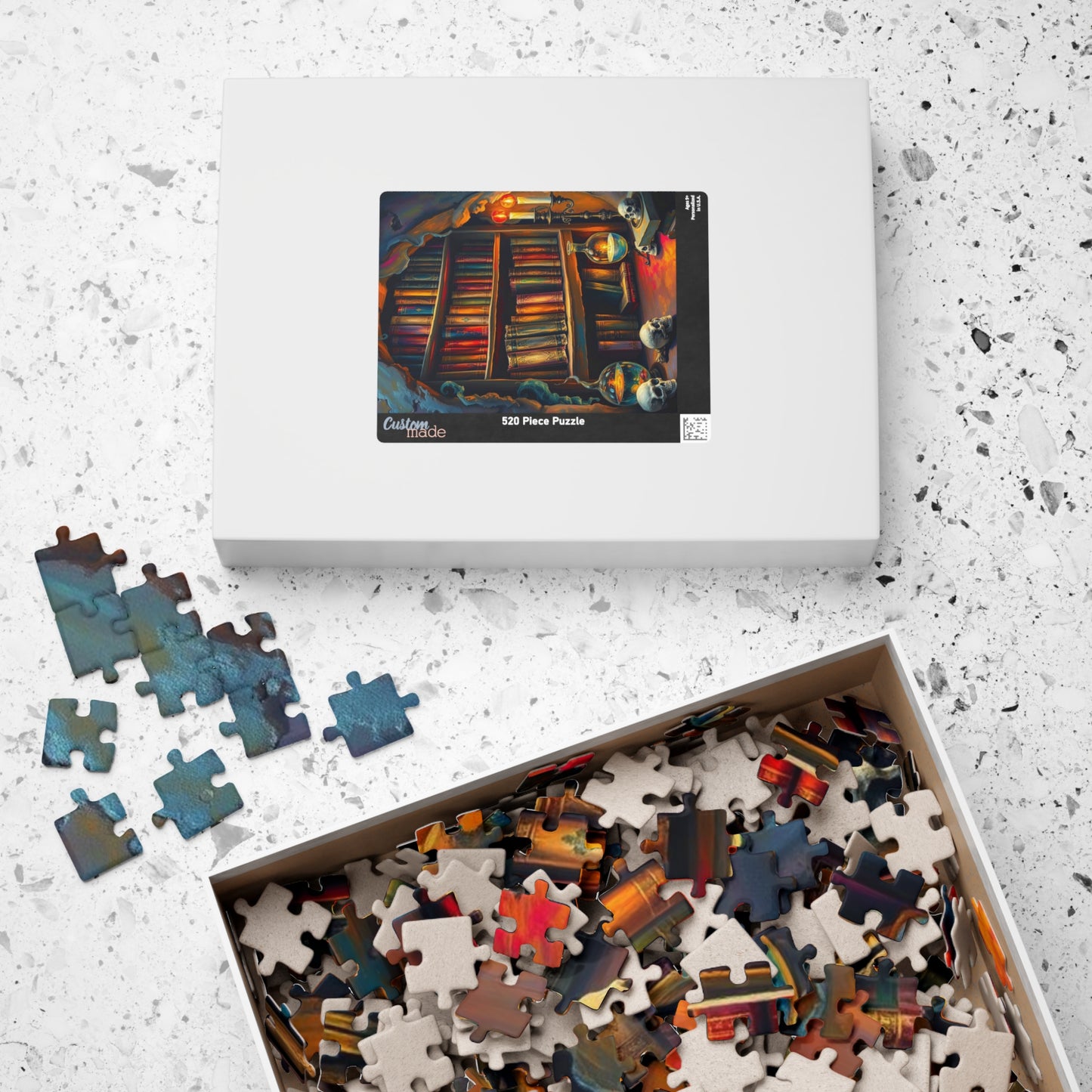 Mystical Bookshelf Puzzle - Enchanting Halloween Jigsaw Puzzle for Adult Gift for Book Lover, Therapeutic Fun Family or Solo Game