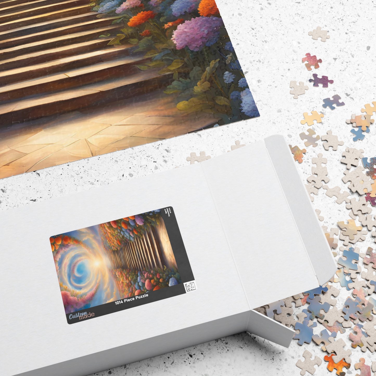 Heavenly Staircase Puzzle, Floral Flower Design, Religious Christian Faith Theme, 110 252 520 1014-Piece Jigsaw, Hobby, Meditation, Family Puzzle The Puzzle Chest