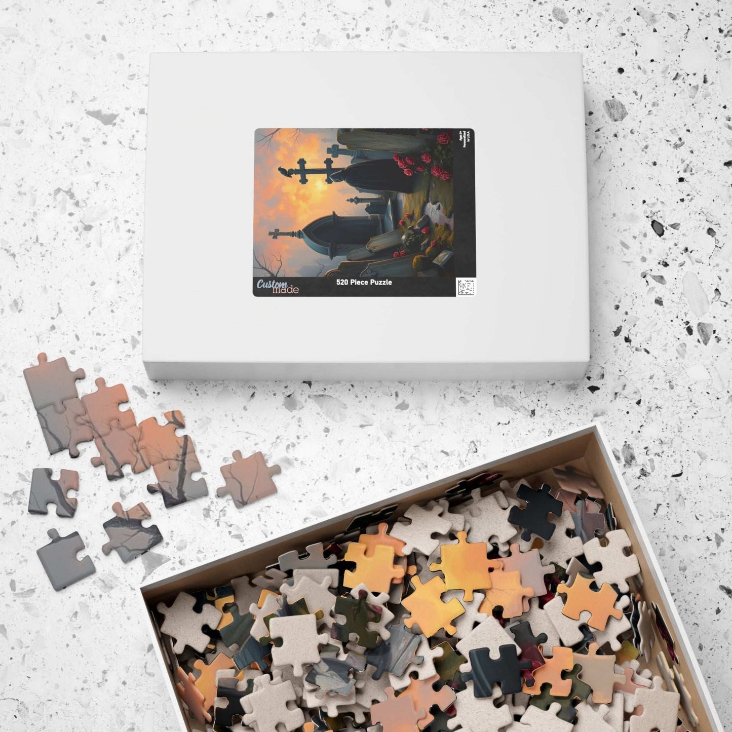 Gothic Graveyard Jigsaw Puzzle, Eerie Dawn Cemetery Scene, Halloween Game Toy, Challenging Quiet Pastime Brain Teaser, Family Activity, Gift Puzzle The Puzzle Chest