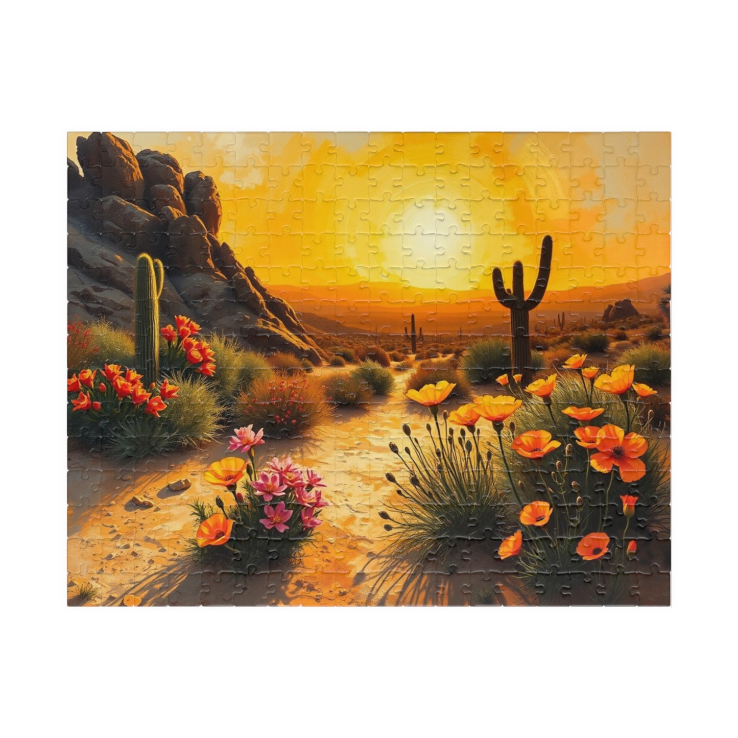 Desert Sunset Puzzle, Landscape Jigsaw Game, Quiet Home Activity, Gift for Nature Lover, Family or Solo Fun, Holiday or Birthday Present 252 pcs (Horizontal) Puzzle The Puzzle Chest