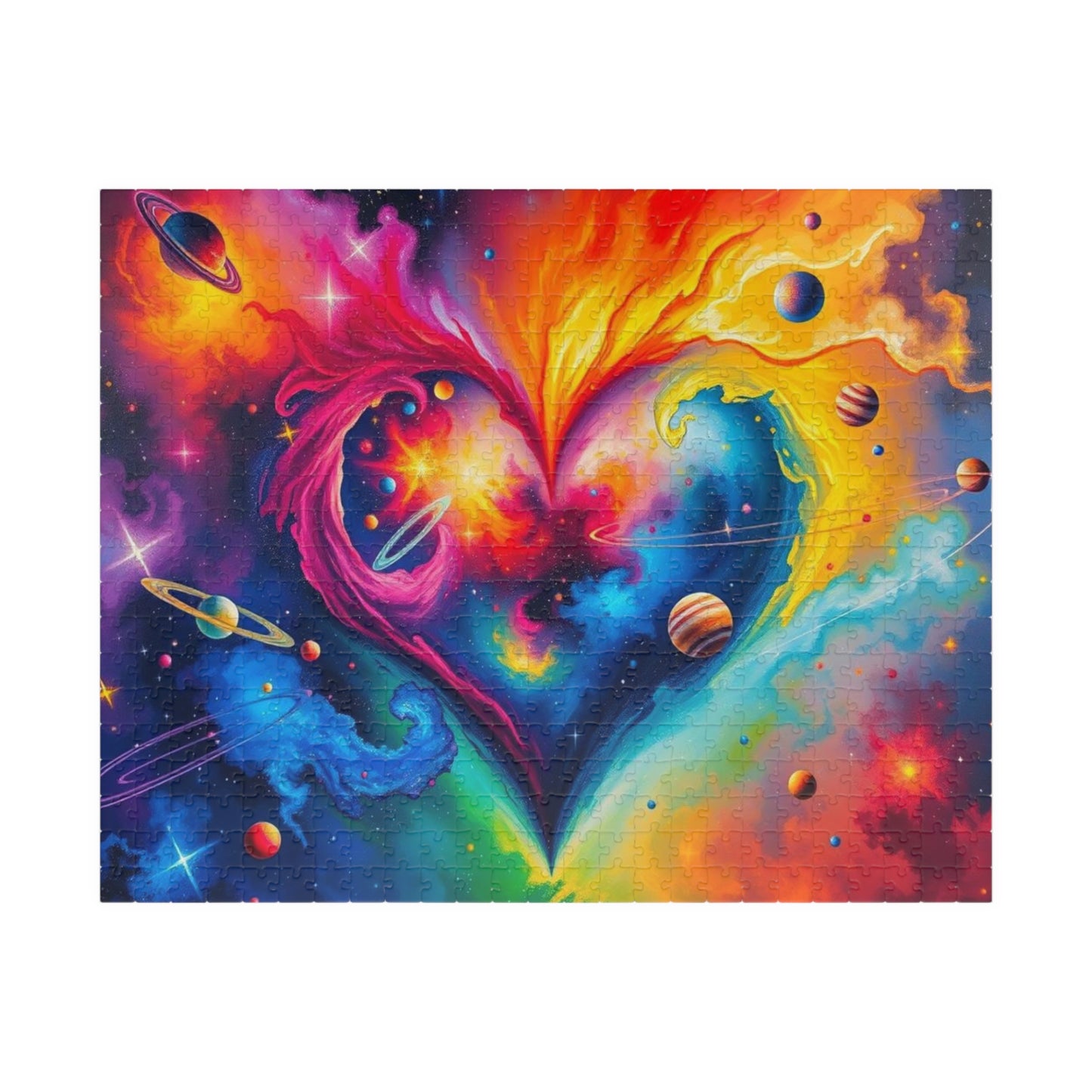 Celestial Love Jigsaw Puzzle, Pride Galaxy Puzzle, Cosmic Heart Puzzle, LGBTQ+ Puzzle 520 pcs (Horizontal) Puzzle The Puzzle Chest