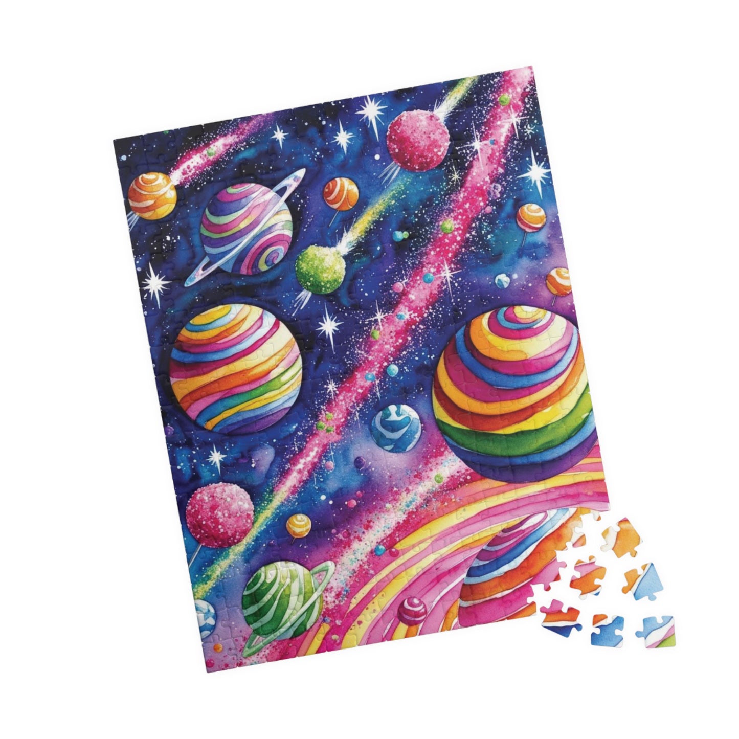 Puzzle, Candy Cosmos Trippy 110, 252, 520, 1014-piece - Swirling Candy Planets, Relaxing Jigsaw, Unique Space Gift, Mindful Activity, Fun Puzzle The Puzzle Chest