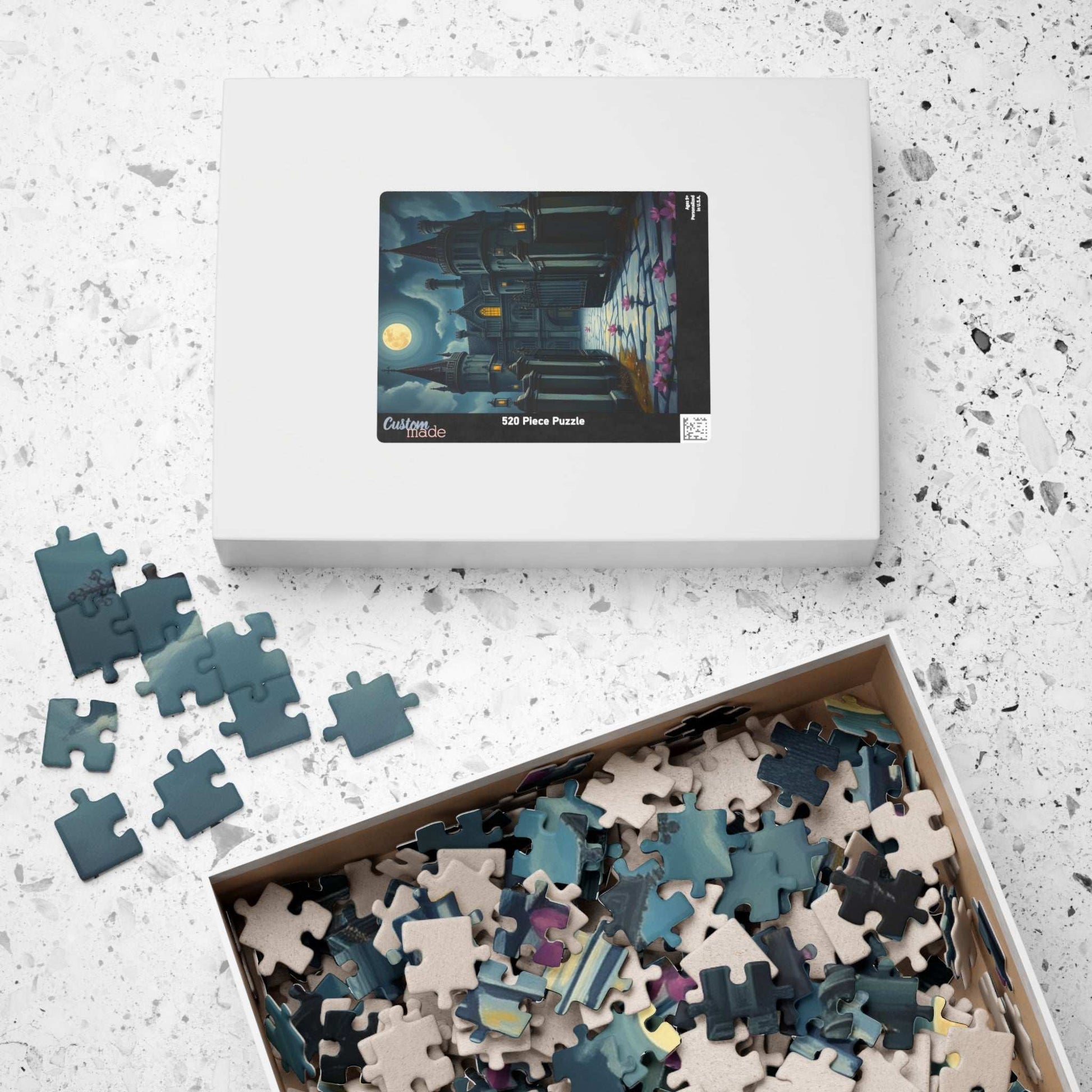 Haunting Gothic Mansion Puzzle 110, 252, 520, 1014-piece, Moonlit Abandoned House with Glowing Window, Fans of Mystical Atmospheric Art Gift Puzzle The Puzzle Chest