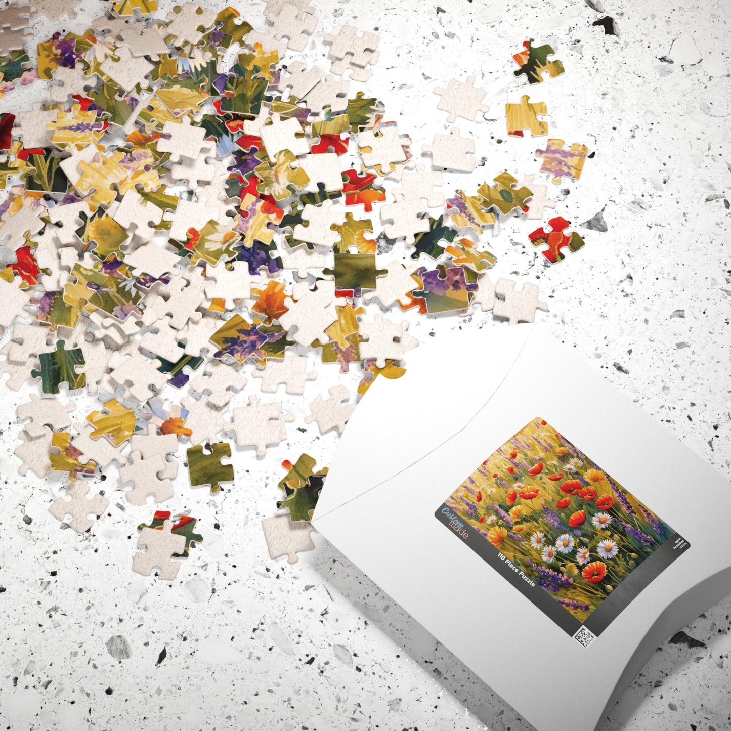 Field of Wildflowers Jigsaw Puzzle, Flowers with Butterflies Floral Landscape Game, 252 520 1014 Piece Nature Lover Gift for Friend Puzzle The Puzzle Chest