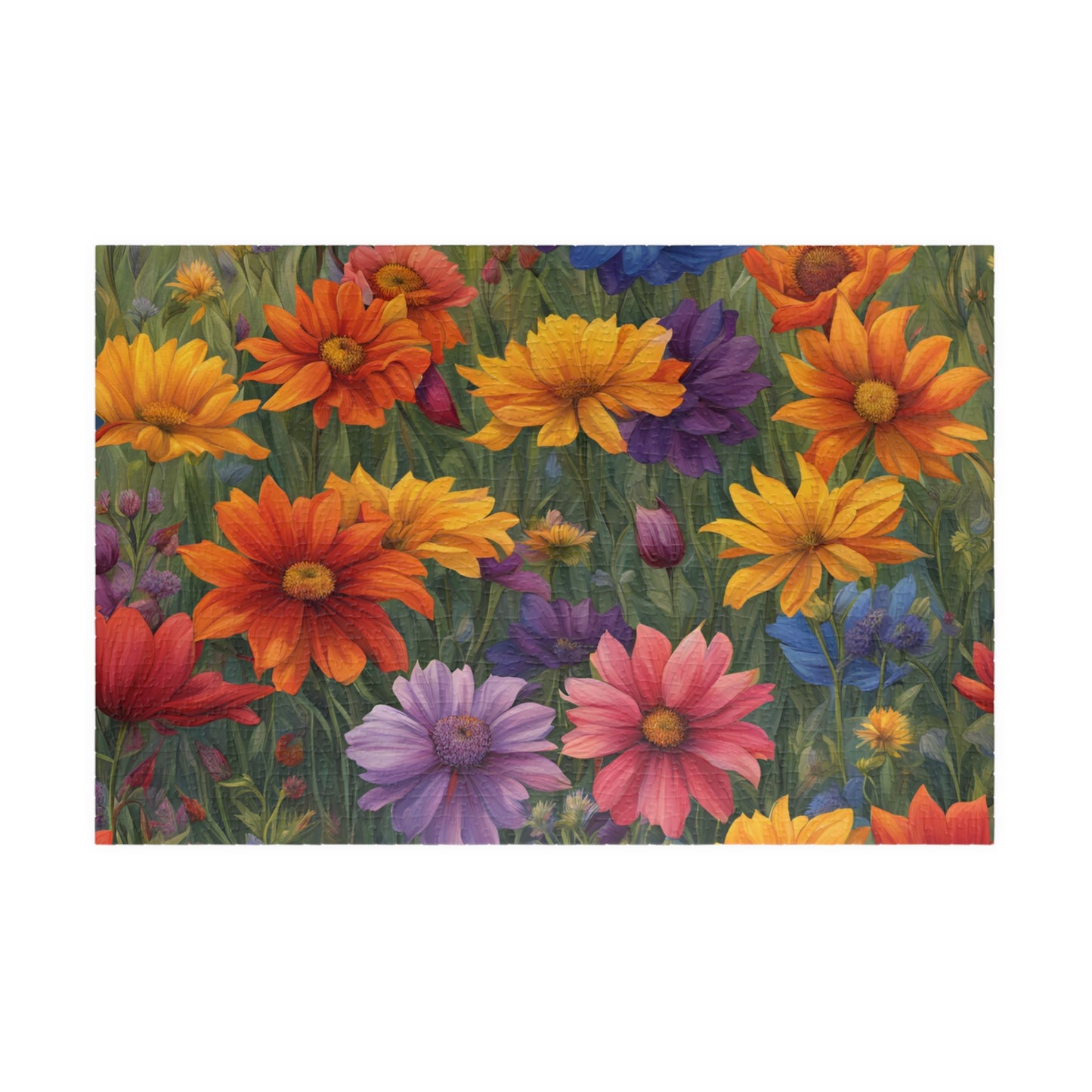 Wildflower Rainbow Jigsaw Puzzle, 110-1014 Piece, Gradient Flowers Meadow, Artistic Puzzle Game, Floral Gift, Colorful Adult Puzzle 1014 pcs (Horizontal) Puzzle The Puzzle Chest