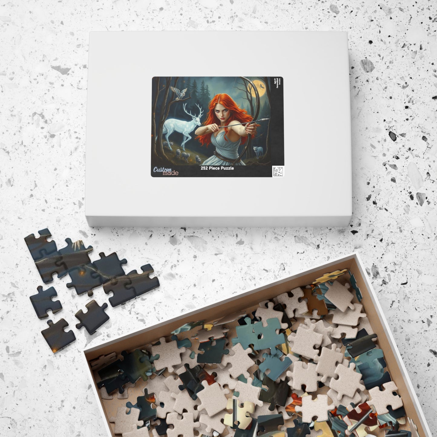 Enchanting Forest Quest Puzzle, Artemis Goddess of the Hunt Jigsaw Game | Whimsical Art, Nature Enthusiast Gift, Family Activity, Cozy Night Puzzle The Puzzle Chest