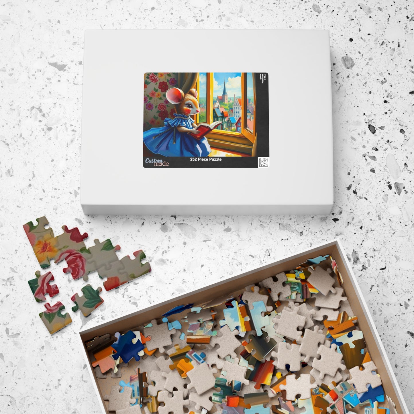 Whimsical Mouse Reading Jigsaw Puzzle, Cozy Home Entertainment, Unique Gift for Adults, Family Game Night, Mental Exercise Puzzle The Puzzle Chest