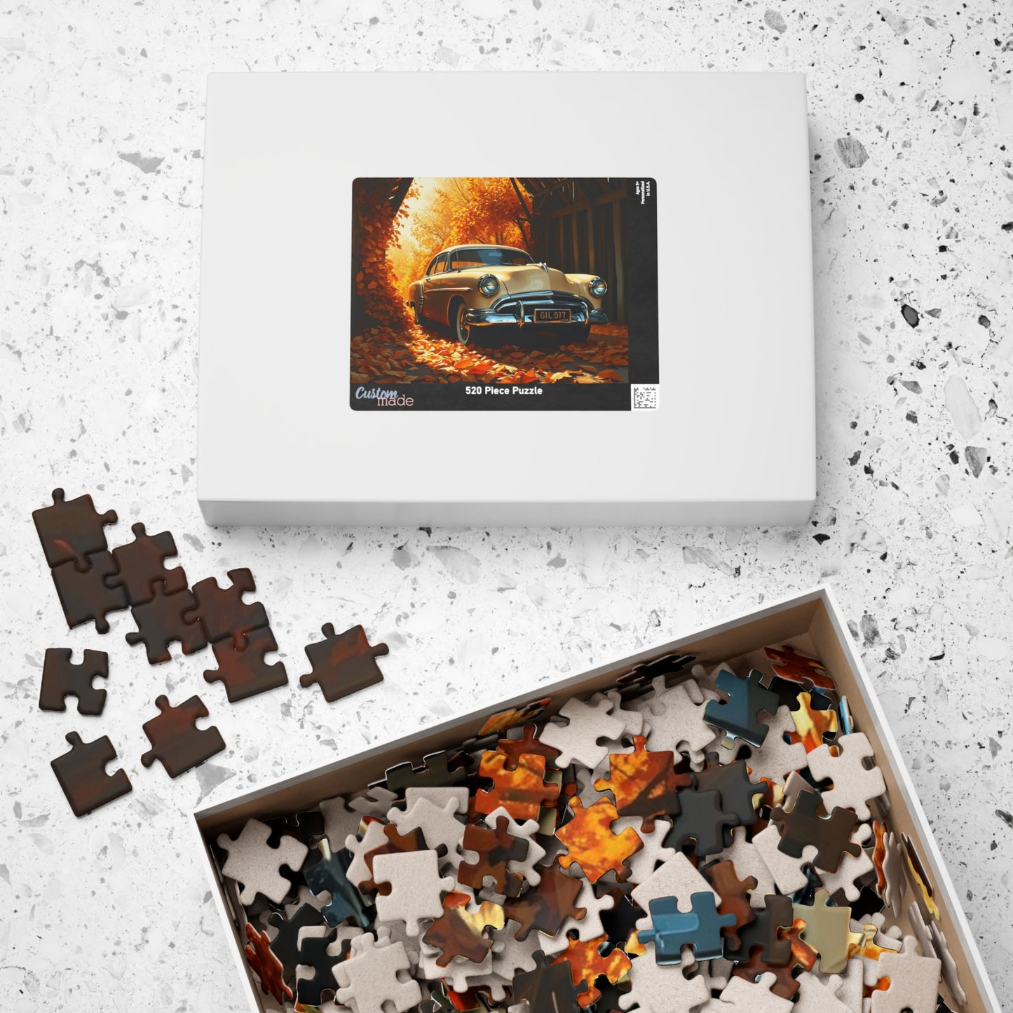Vintage Car Autumn Puzzle - Classic 1953 Kaiser Manhattan | Retro Auto Jigsaw Game | Gift for Car Lovers, Family Night Leisure Activity Puzzle The Puzzle Chest