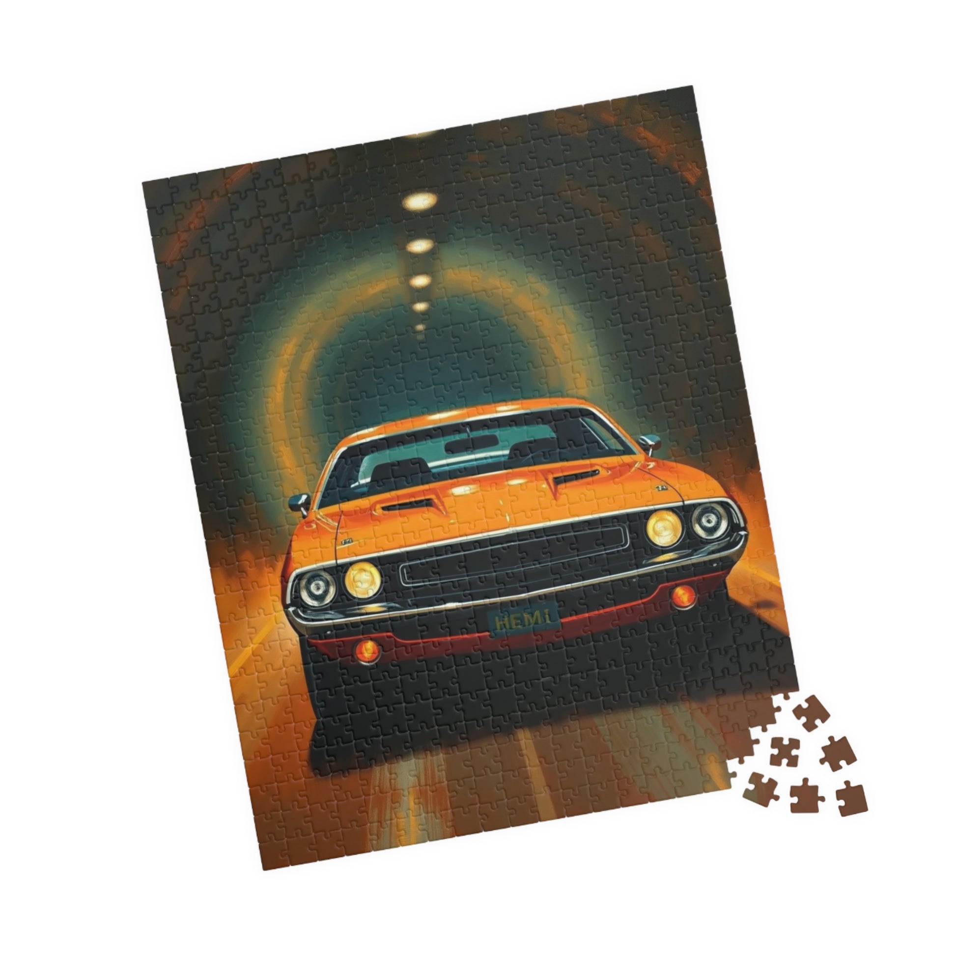 Classic Muscle Car Puzzle - Retro 1971 Challenger R/T, Vintage Car Lover 520 pcs (Vertical) Puzzle The Puzzle Chest