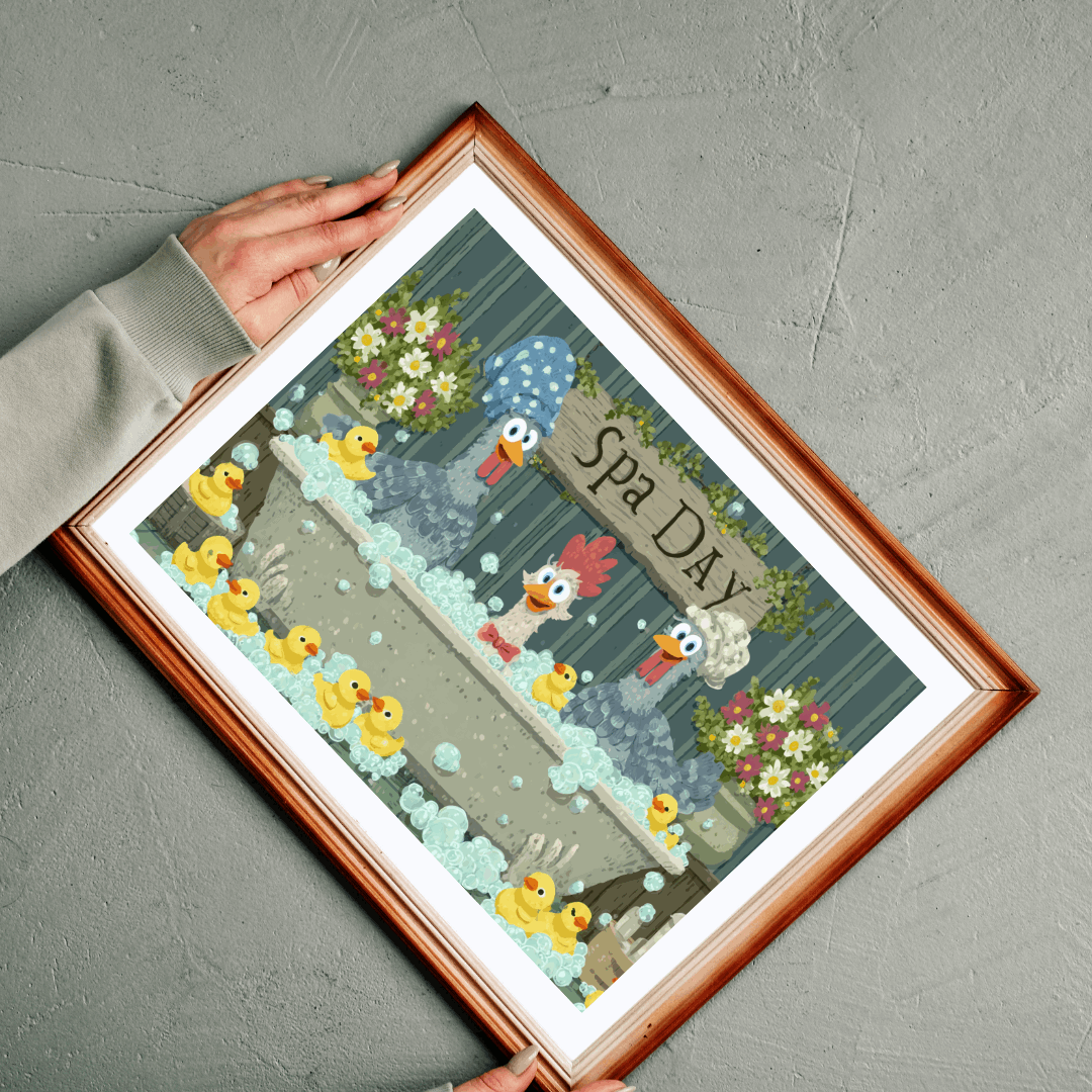 Funny Rubber Duck Chicken Puzzle – Quirky Chickens in Bubble Bath with Ducks, Whimsical Fairy-Tale Jigsaw Puzzle Puzzle The Puzzle Chest