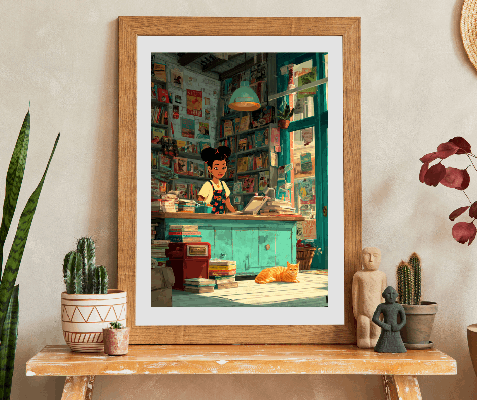 The Bookstore Cat - Whimsical Cartoon Cozy Bookshop Jigsaw Puzzle, Family Activity, Cat Lovers Gift, Perfect for Game Night Puzzle The Puzzle Chest