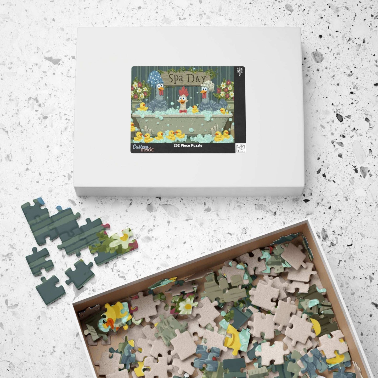 Funny Rubber Duck Chicken Puzzle – Quirky Chickens in Bubble Bath with Ducks, Whimsical Fairy-Tale Jigsaw Puzzle Puzzle The Puzzle Chest