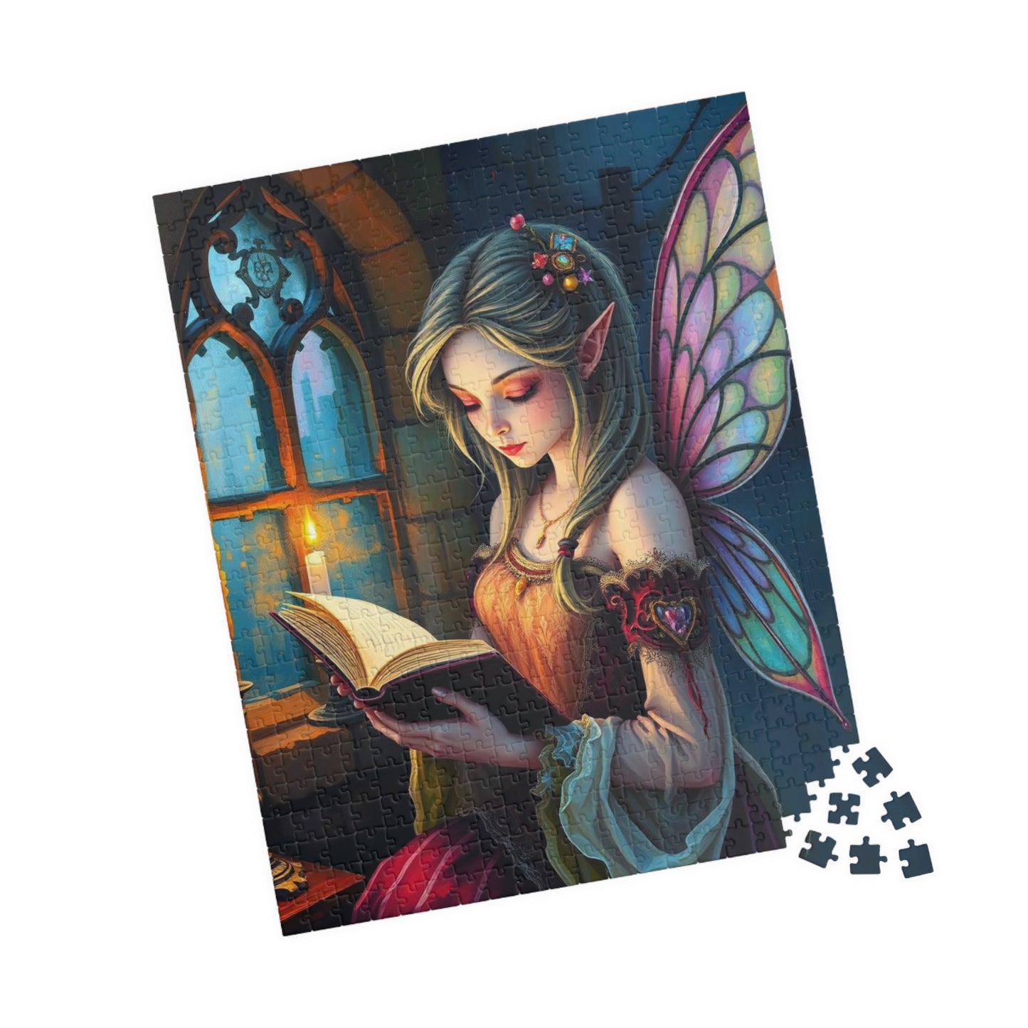 Bookish Fairy Jigsaw Puzzle - Reading by Candlelight, 110-1014 Piece Fantasy Game for Holiday Birthday Gift, Family Fun, Mindful Activity