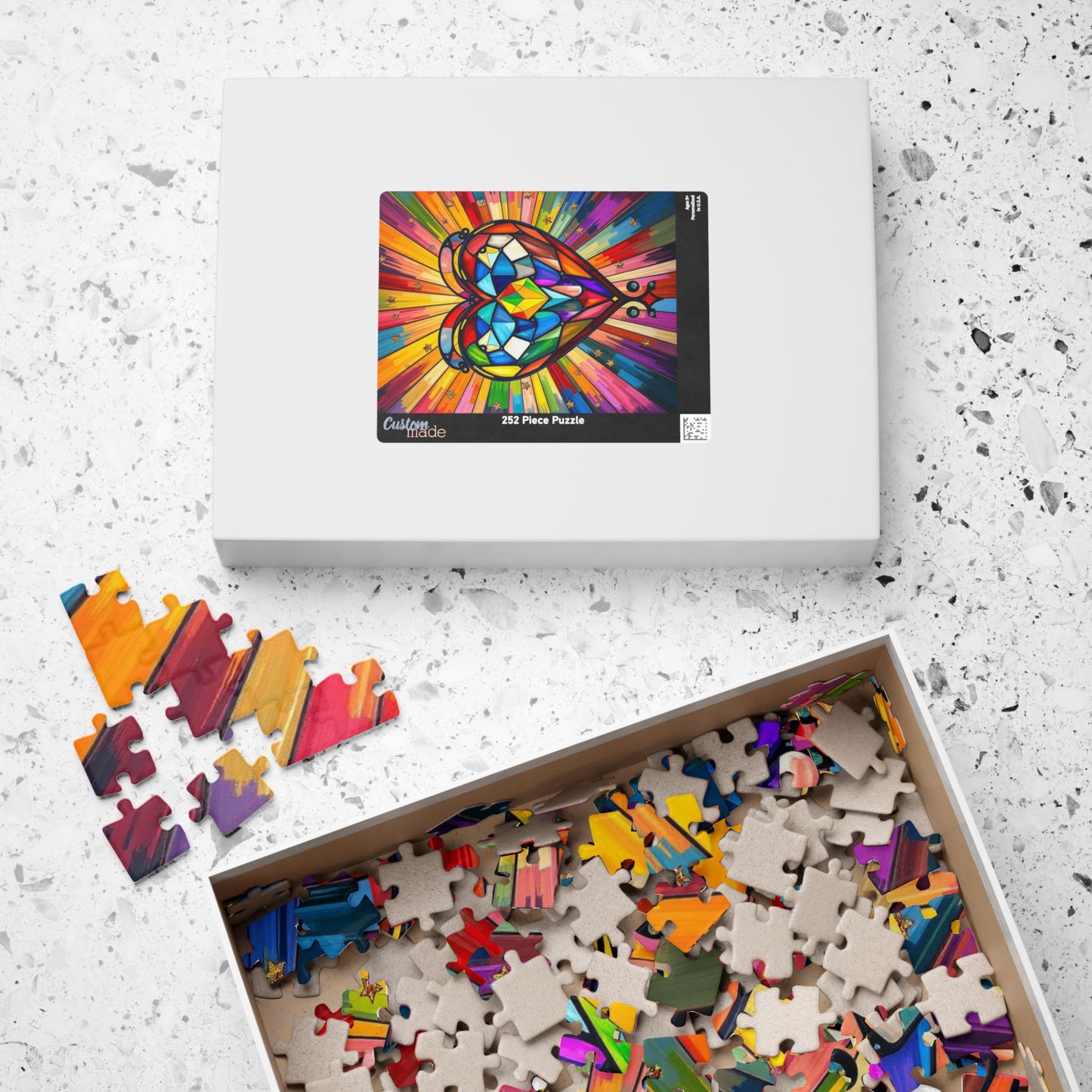 Prism of Love Jigsaw Puzzle, Stained Glass Style Art, Rainbow Colors LGBTQ+ Gift for Puzzle Lovers, Fun Family Activity, Mindful Hobby