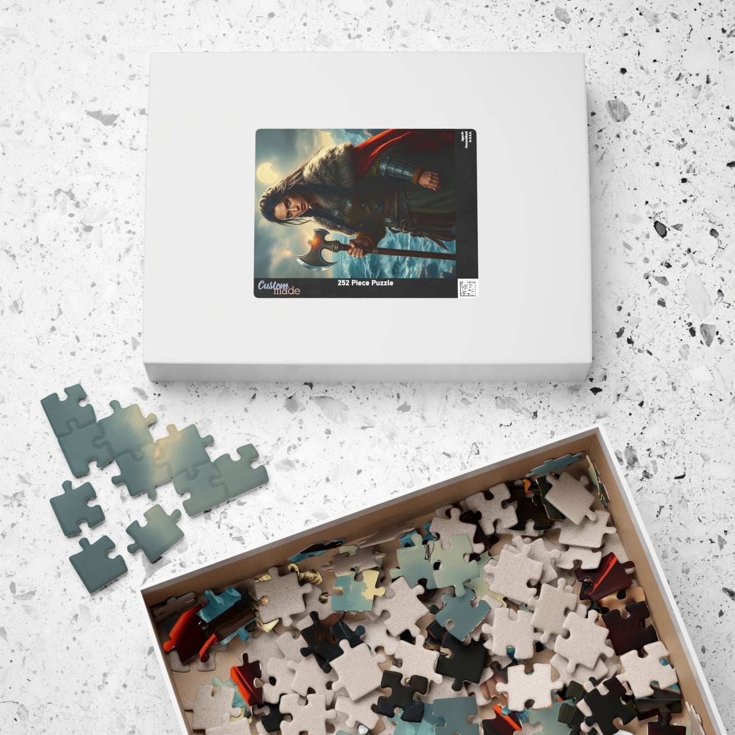 Viking Jigsaw Puzzle 110-1014 Piece, Medieval Era Woman Warrior on Stormy Sea, Norse Mythology, Gift for Puzzle Enthusiast, Mindful Activity Puzzle The Puzzle Chest