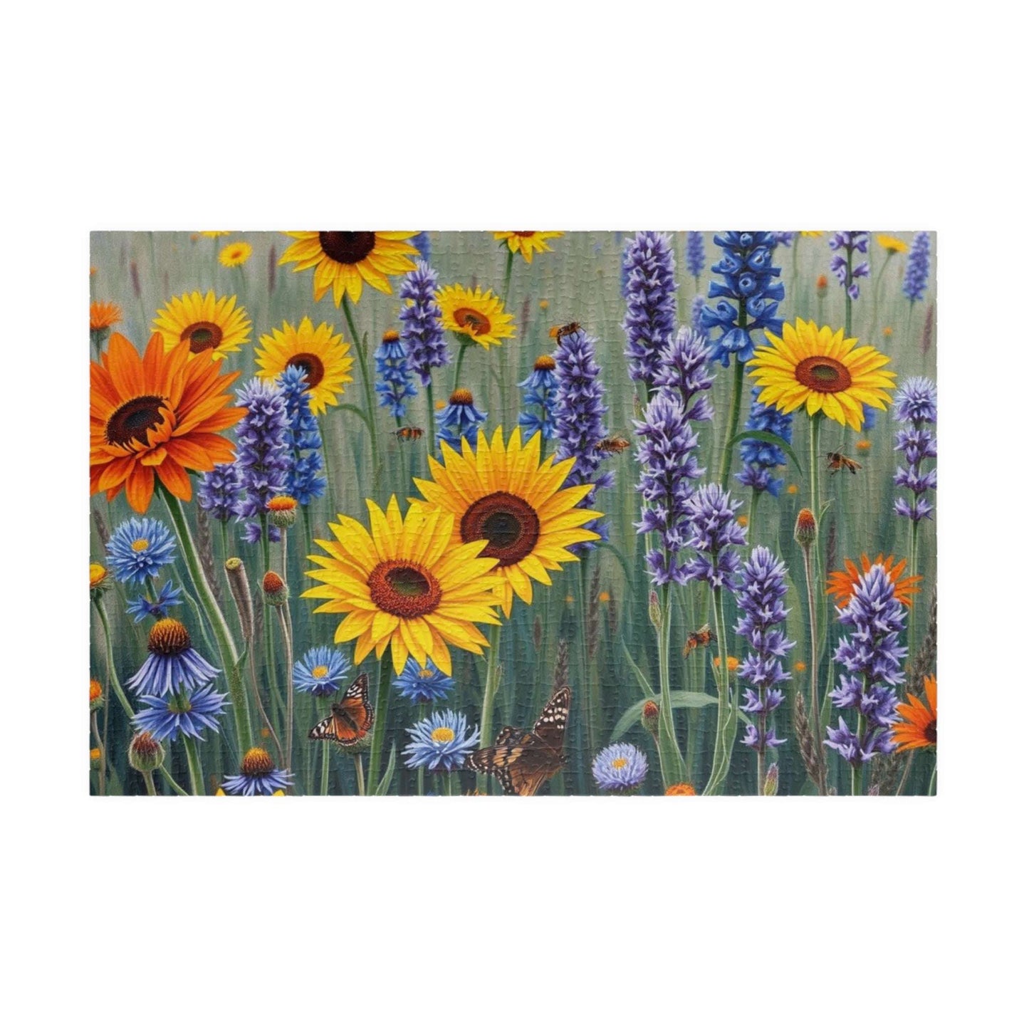Sunflower and Lavender Puzzle, Floral Jigsaw Game for Adults, Flower Botanical Gift for Nature Lover, Family Activity, Mindful Fun, Relief 1014 pcs (Horizontal) Puzzle The Puzzle Chest