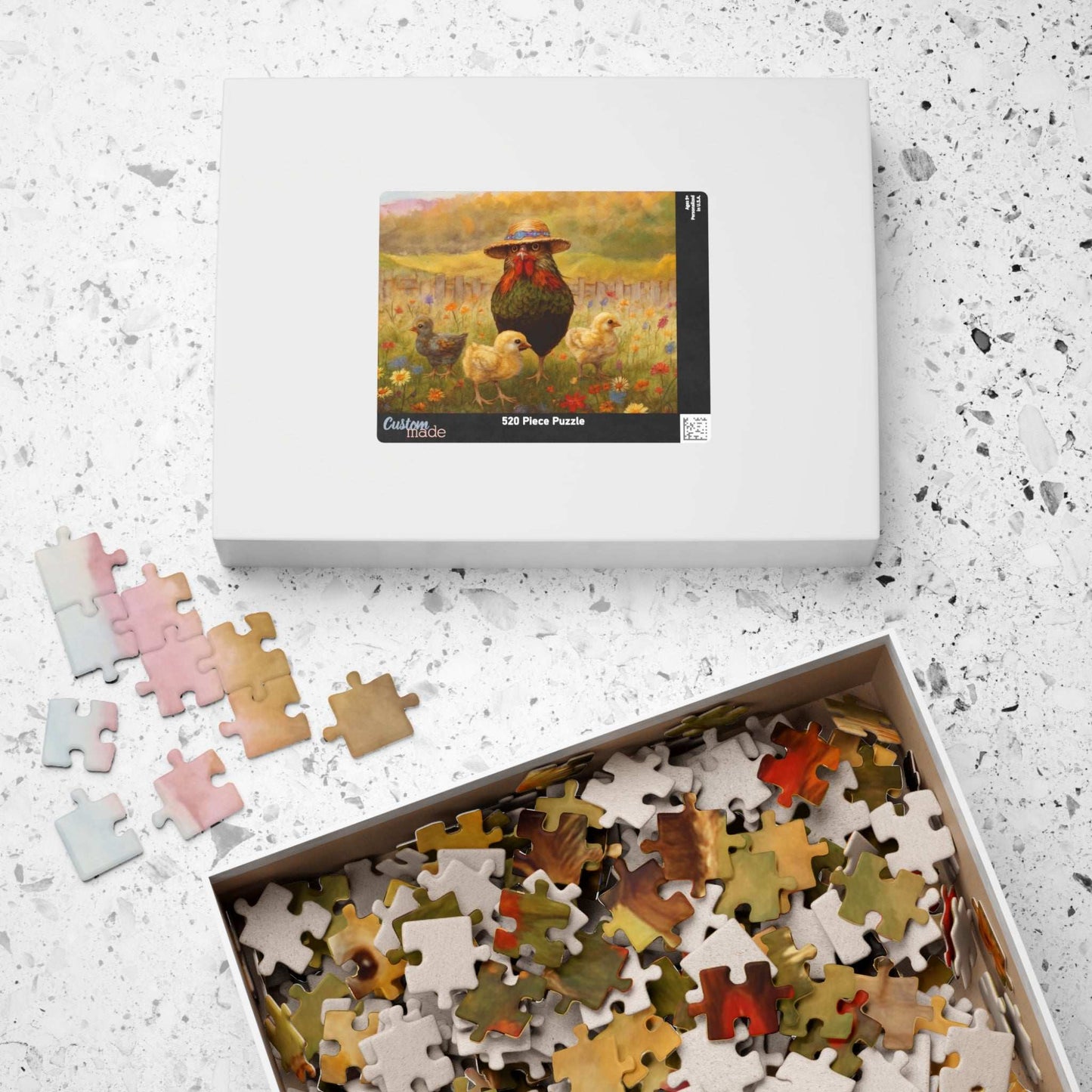 Chicken Stroll Jigsaw Puzzle - Chicks in Wildflower Field, Ideal for Family Fun Game, Indoor Activity, Holiday Birthday Gift, Bird Lovers Puzzle The Puzzle Chest