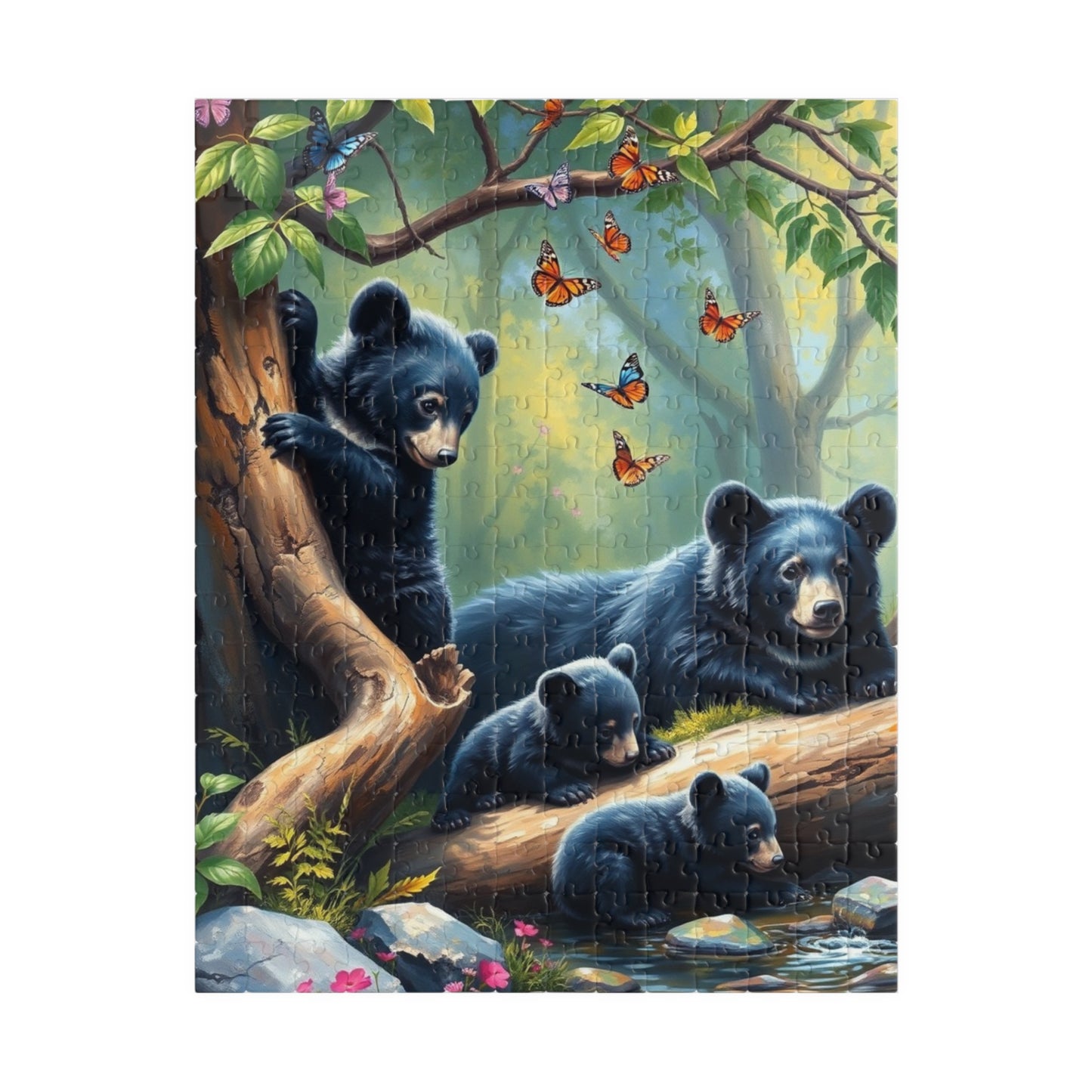 Bear Family Puzzle, Nature Themed Jigsaw for Adults, Wildlife Gift for Nature Lovers, Family Activity, Home Decor Puzzle, Creative Hobby 252 pcs (Vertical) Puzzle The Puzzle Chest
