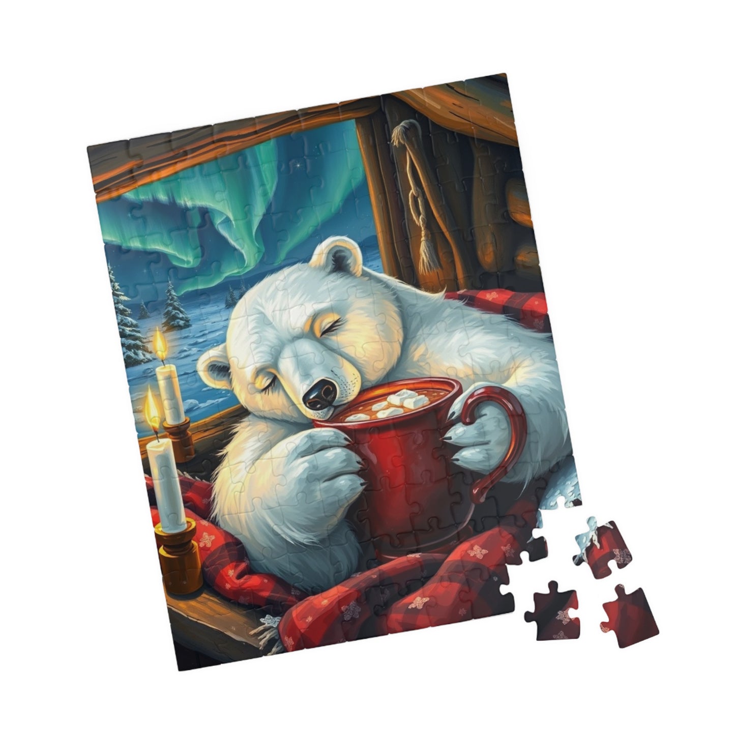 Cozy Winter Bear Jigsaw Puzzle, Gift for Friends Animal Lover, Indoor Activity Ideal for Holiday Fun, Family Game Night, Unique Brain Teaser Puzzle The Puzzle Chest
