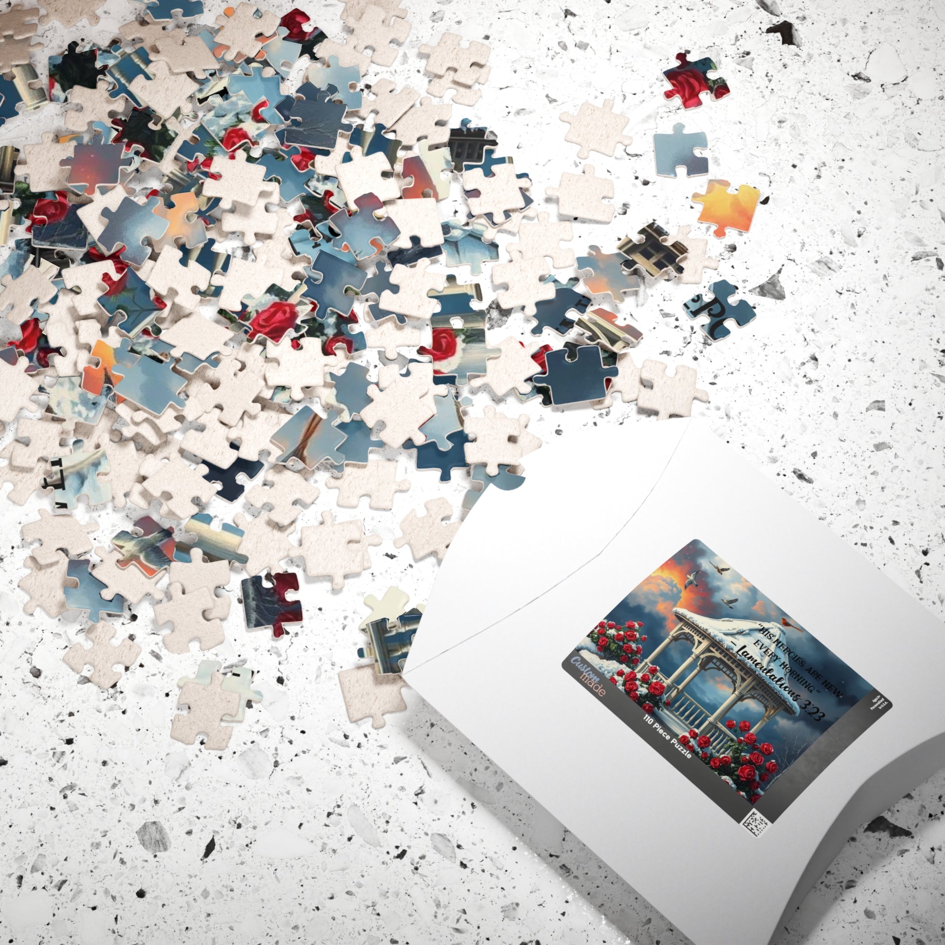 Morning Mercies Christian Jigsaw Puzzle - Inspirational Bible Quote for Faith and Encouragement, Lamentations 3:23, Religious Gift Puzzle The Puzzle Chest