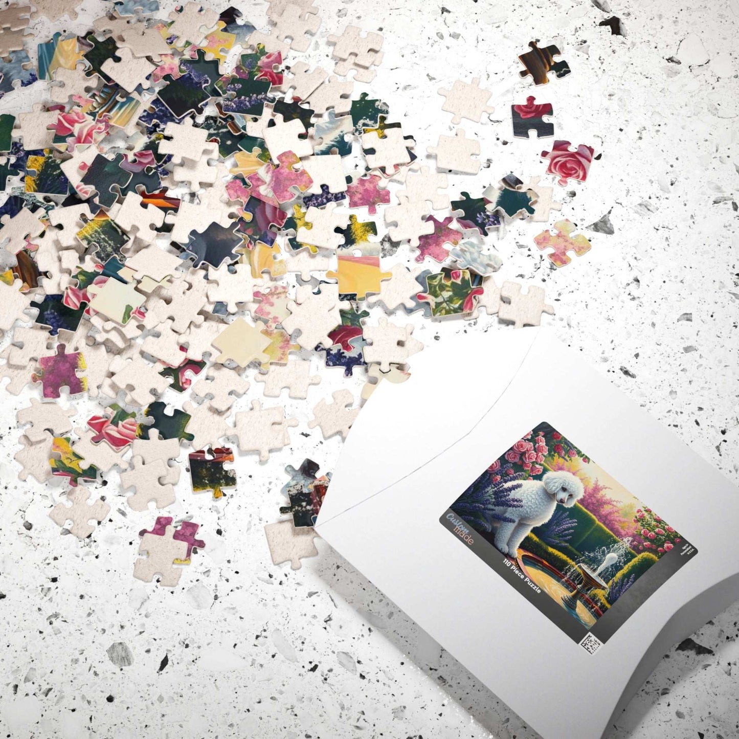 Charming Dog Jigsaw Puzzle, Flower Garden Poodle, Friend Gift for Pet Lover, Home Entertainment, Family Activity or Solo Fun Puzzle The Puzzle Chest