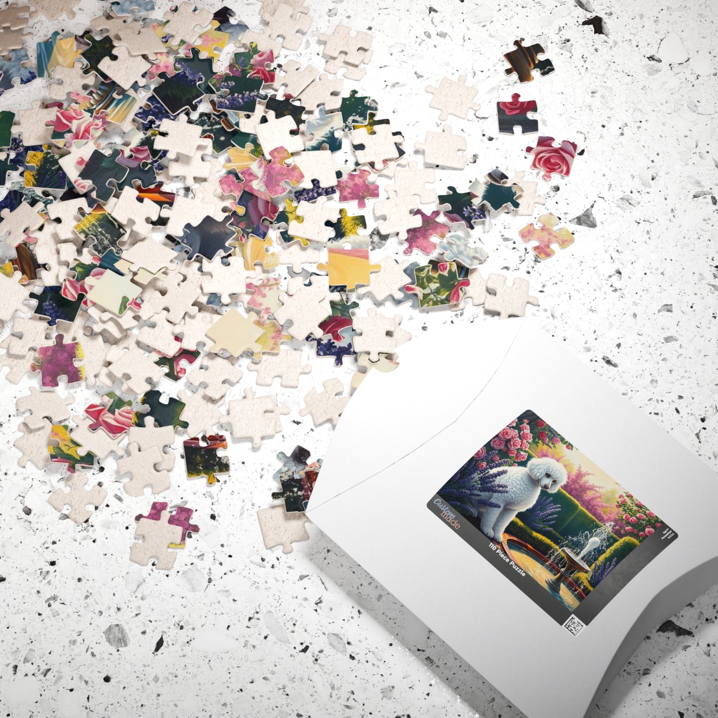 Charming Dog Jigsaw Puzzle, Flower Garden Poodle, Friend Gift for Pet Lover, Home Entertainment, Family Activity or Solo Fun Puzzle The Puzzle Chest