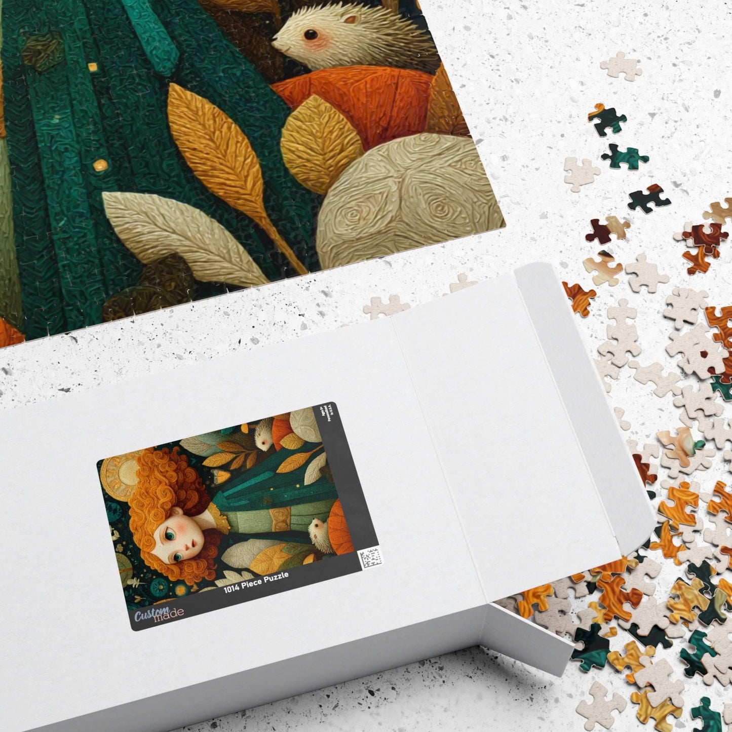Enchanted Mushroom Grove Jigsaw Puzzle – Whimsical Fairy-Tale Autumn Puzzle for Adults, Girl with Hedgehog Puzzle The Puzzle Chest