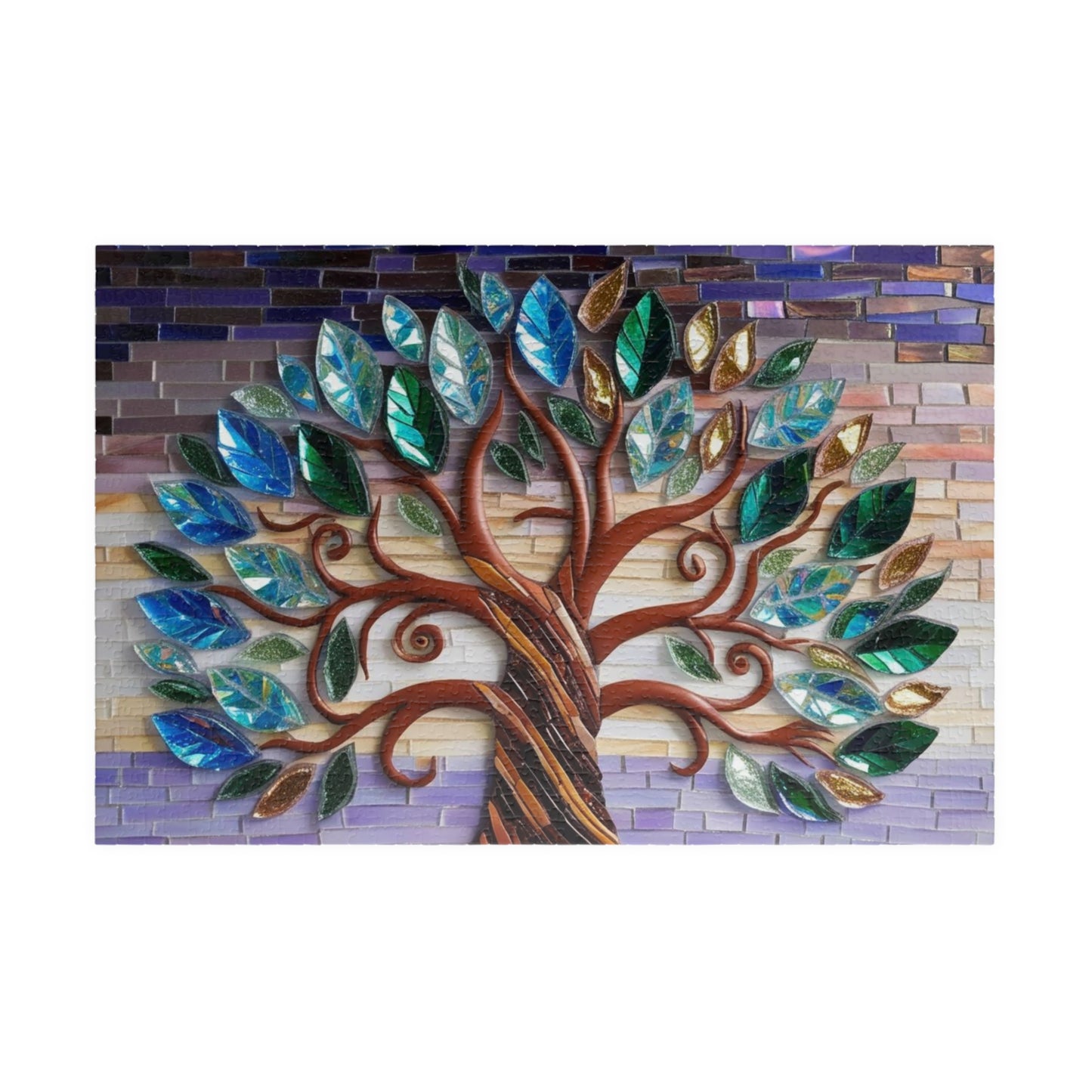 Tree of Life Mosaic Jigsaw Puzzle, Artistic Game for Puzzle Enthusiasts, Mindfulness Activity, Relaxation Gift, Stained Glass Art Home Decor 1014 pcs (Horizontal) Puzzle The Puzzle Chest