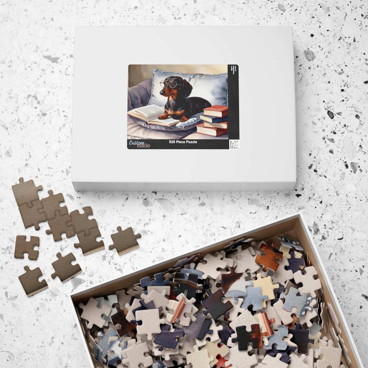 Dachshund Book Lover Puzzle - Cozy Pet Puzzle for Dog Lovers, Family Game Night, Gift for Bookworms, Fun Indoor Activity, Relaxing Gift Puzzle The Puzzle Chest