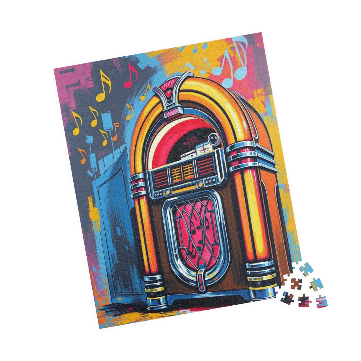 Retro Jukebox Puzzle - Pop Art Jigsaw Game, Fun Family Activity, Music Lovers Gift, Home Entertainment, Vintage Style, Entertaining Activity Puzzle The Puzzle Chest