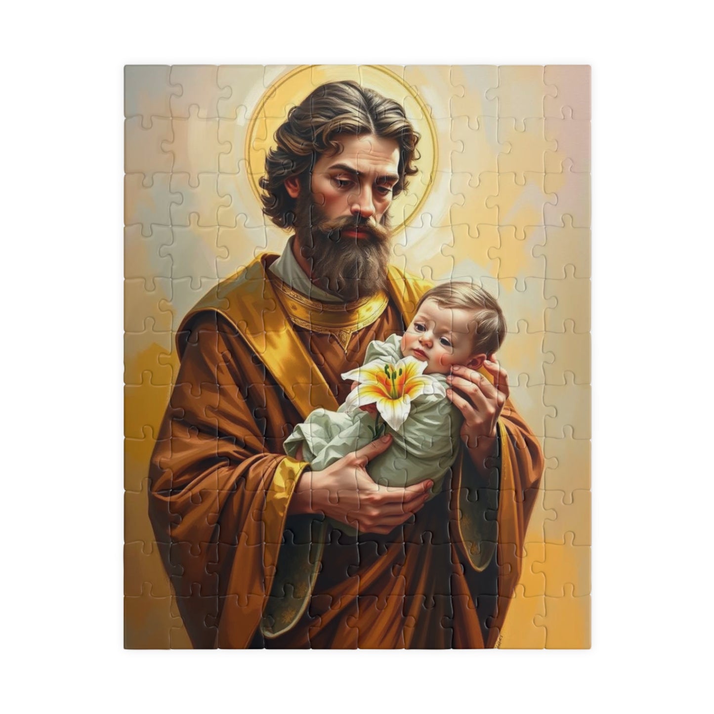 Puzzle, Saint Joseph Religious Artwork Jigsaw, 110 252 520 1014 Piece Game, Meditation Hobby Gift for Catholics Spiritual Home Entertainment 110 pcs (Vertical) Puzzle The Puzzle Chest