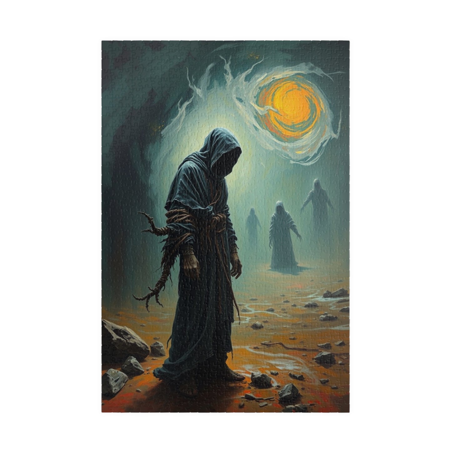 Mystical Dark Fantasy Puzzle - Tormented Figure in Barren Wasteland Gothic Art, Solo Fun or Family Game Night, Ideal Gift for Puzzle Lovers 1014 pcs (Vertical) Puzzle The Puzzle Chest