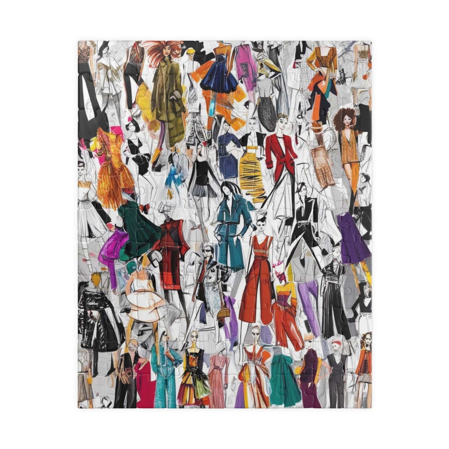 Fashion Illustration Collage Puzzle, Artistic Jigsaw for Fashion Lovers, Gift for Designers, Creative Activity, 110-1014 Piece 110 pcs (Vertical) Puzzle The Puzzle Chest