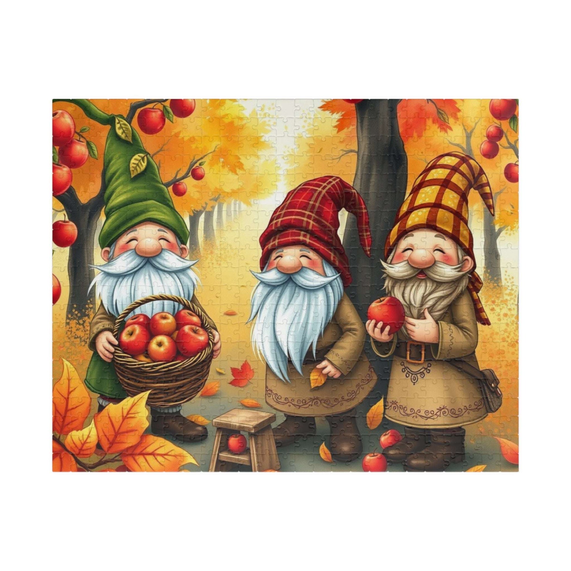 Apple Orchard Gnome Puzzle - Fall Themed Jigsaw Game Puzzle The Puzzle Chest