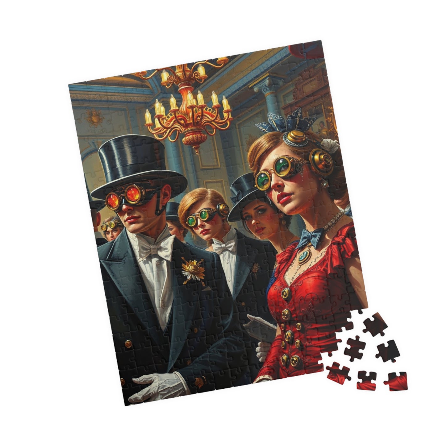 Steampunk Ballroom Puzzle, Victorian Guest Mechanical Accessory Glowing Monocle Puzzle The Puzzle Chest