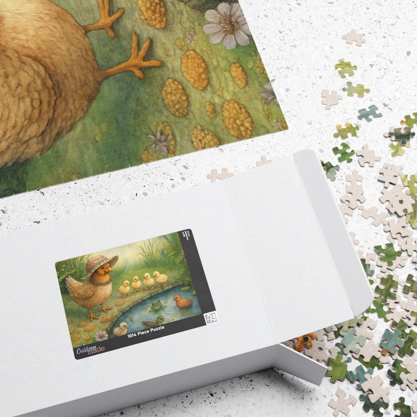 Pondside Adventure Jigsaw Puzzle - Charming Chicken Family Farmyard Nature Theme Gift for Friends, Family Game Night, Solo Fun, Animal Lover Puzzle The Puzzle Chest