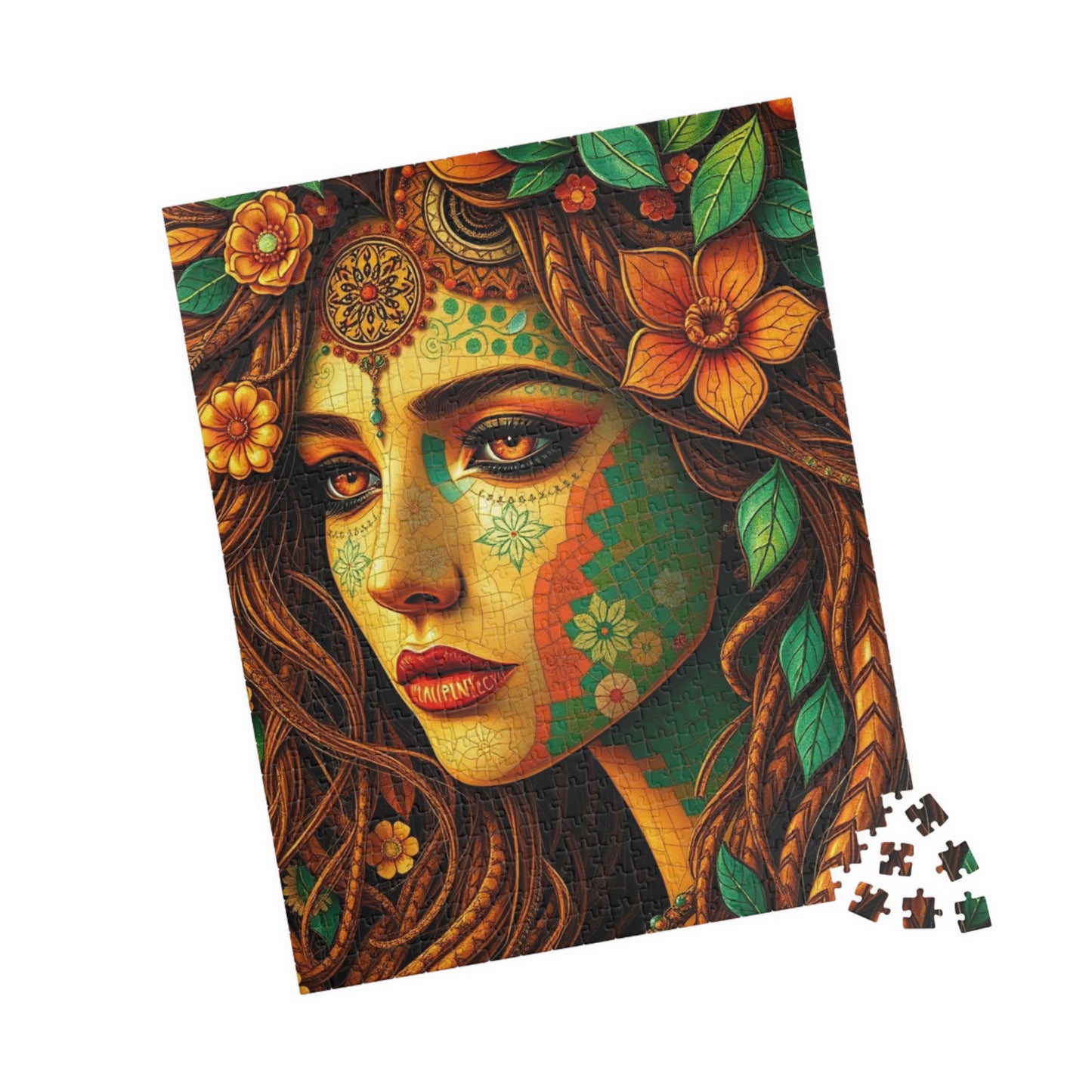 Mosaic Portrait Bohemian Woman Puzzle - Mystical Intricate Art Mindful Jigsaw Game for Adults, Gift for Her, Creative Entertainment, Hobby Puzzle The Puzzle Chest
