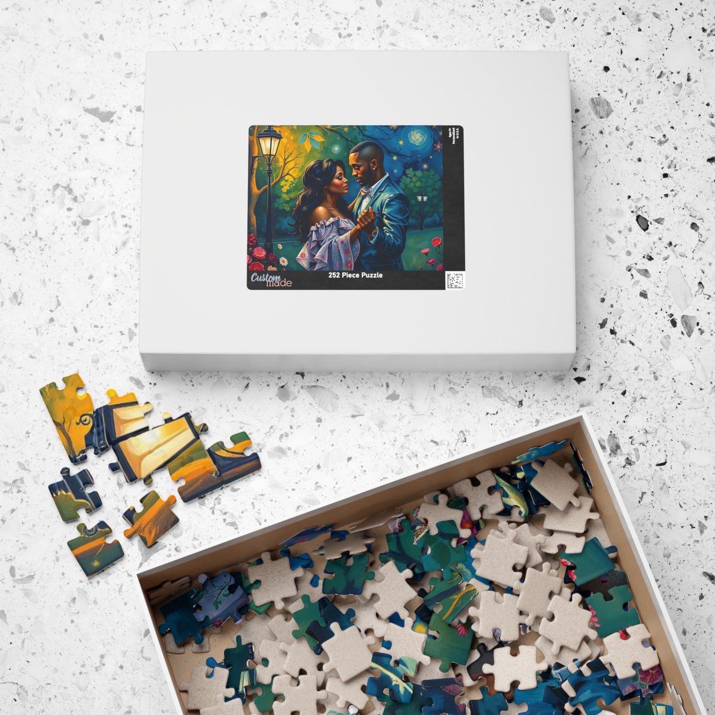 Romantic Black Couple Puzzle, Afro American Art Jigsaw Puzzle for Adult Home Entertainment, Family Night, Puzzle Lover Best Gift for Friends Puzzle The Puzzle Chest