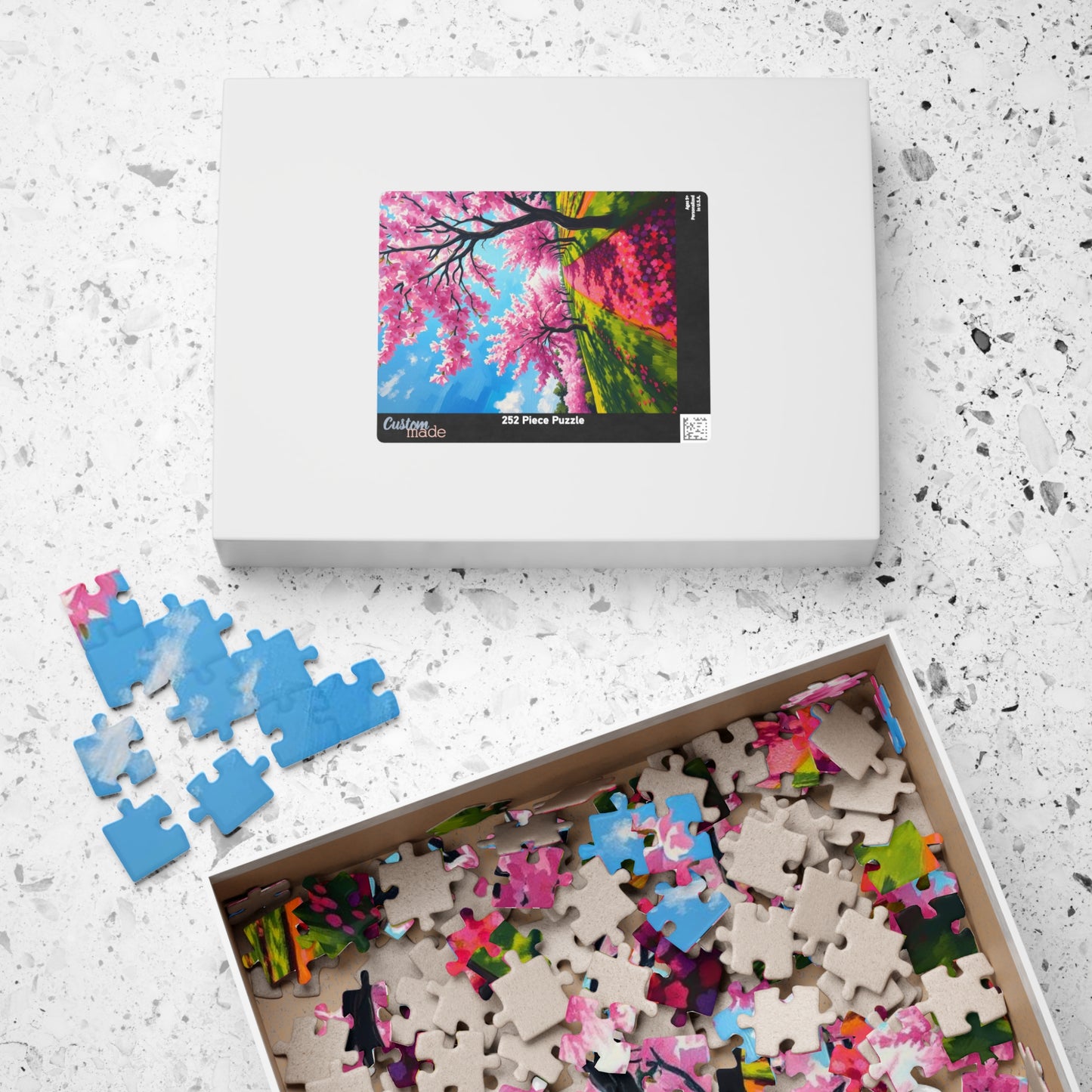 Cherry Blossom Landscape Puzzle, Beautiful 110-1014 Piece Jigsaw Puzzle, Perfect for Family Game Night, Birthday Gift Idea, Spring Decor Puzzle The Puzzle Chest
