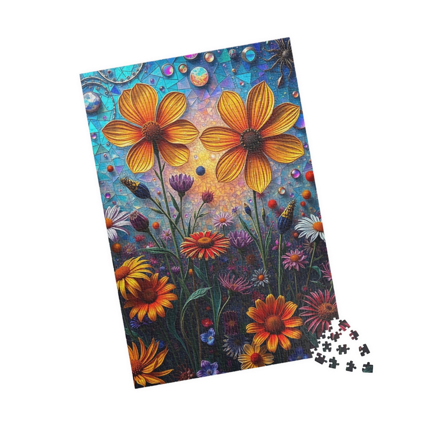Colorful Floral Mosaic Puzzle - 110, 252, 520, 1014-piece | Flower Lover Gift, Family Bonding Activity, Puzzle Game Night, Frameable Art Puzzle The Puzzle Chest