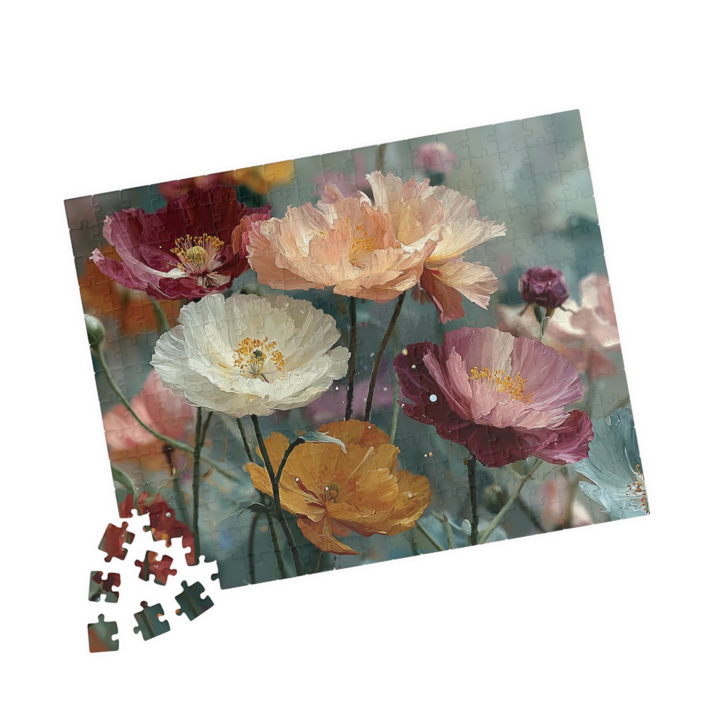 Dreamy Floral Art Jigsaw Puzzle - Whimsical Wildflowers, Botanical Artwork