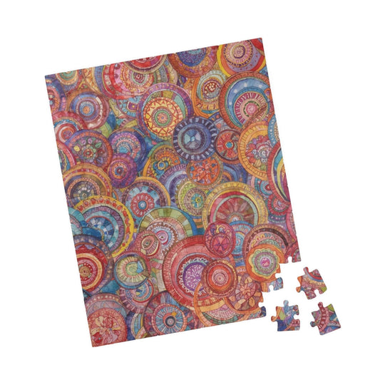 Mandala Art Jigsaw Puzzle – Overlapping Collage of Circular Mandalas in Intricate Decorative Patterns 110 pcs (Vertical) Puzzle The Puzzle Chest