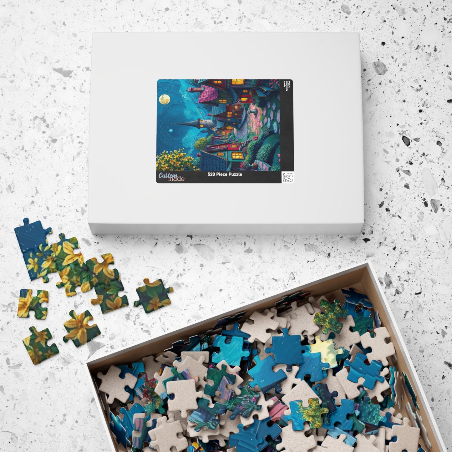 Whimsical Nighttime Village Puzzle - 110, 252, 520, 1014-piece, Ideal for Family Game Night, Mental Exercise, Gift for Puzzle Lovers The Puzzle Chest