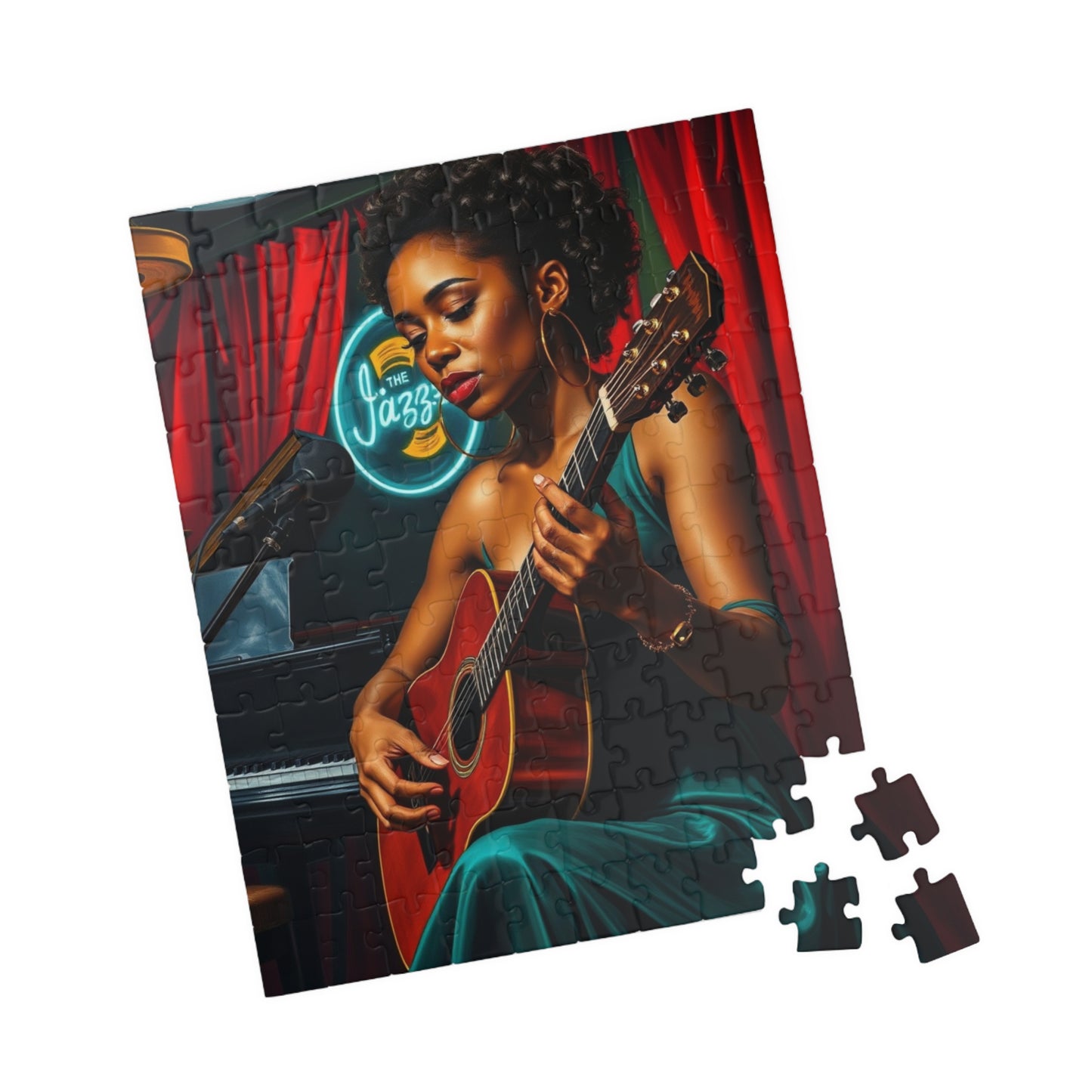 Black Jazz Singer Puzzle, 110-1014 Piece African American Woman Club Scene | Afrocentric Music Lover Gift, Family Game Night Puzzle The Puzzle Chest