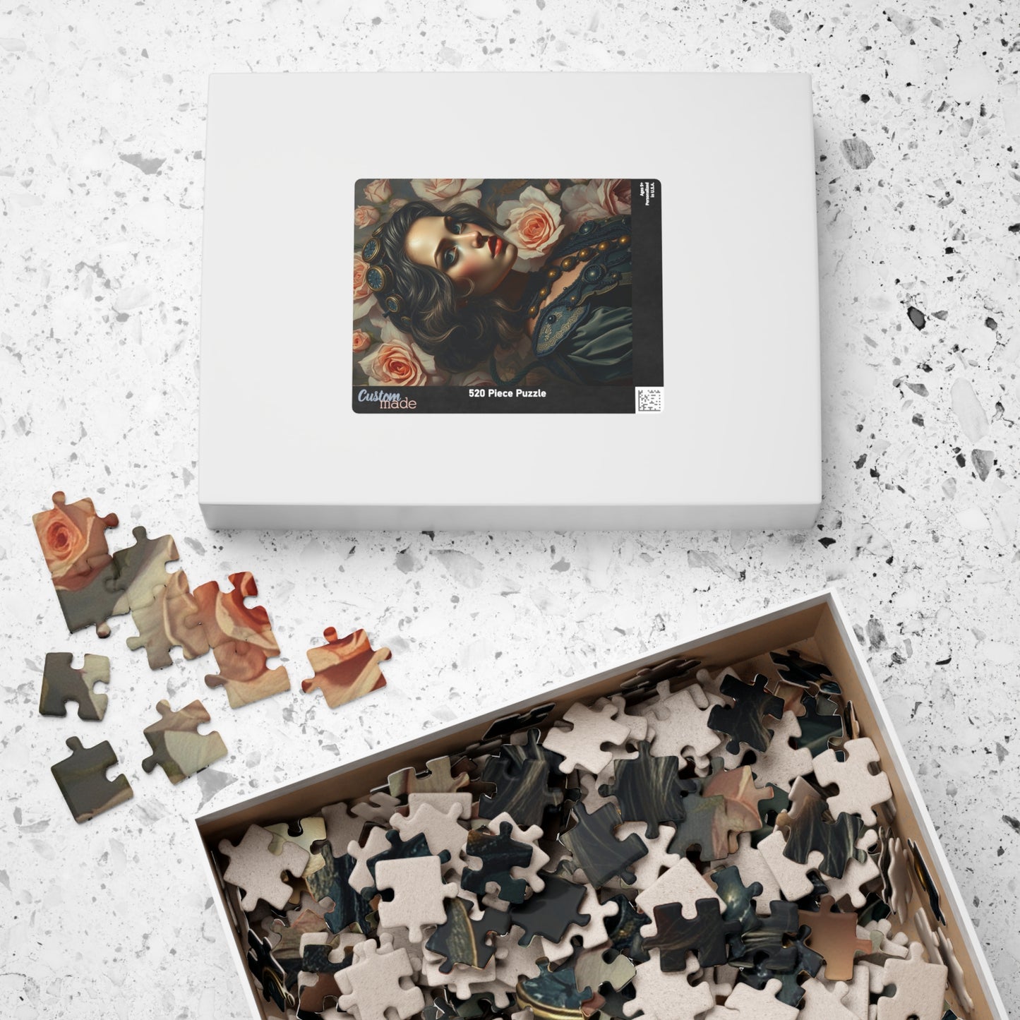Beautiful Floral Portrait Puzzle, 110-1014 Piece Steampunk Design Jigsaw Game, Unique Gift for Art Lover Puzzle Enthusiast, Family Activity Puzzle The Puzzle Chest