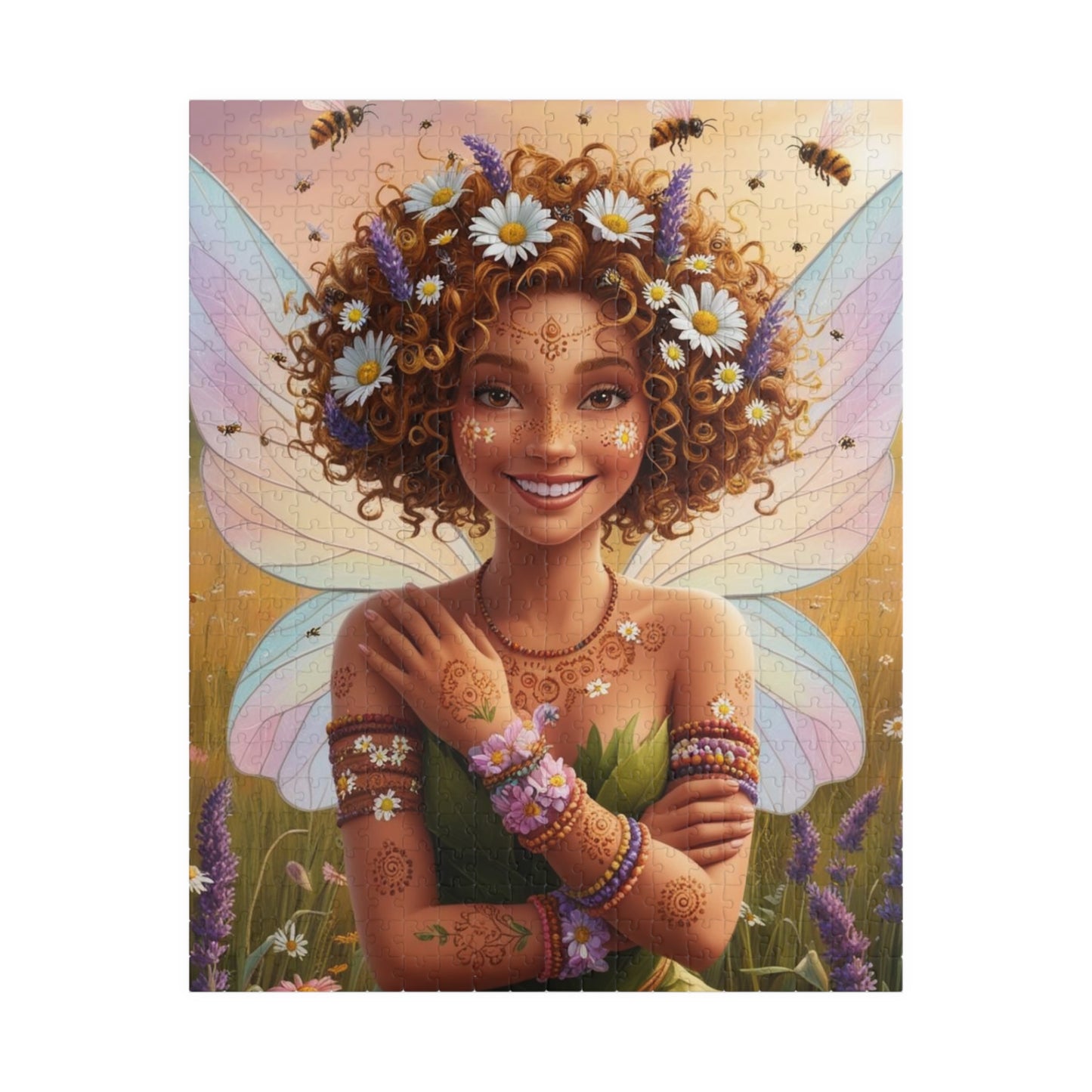Wildflower Meadow Fairy Jigsaw Puzzle, Enchanting Mythical Gift for Fantasy Lover, Family Fun, Birthday and Holiday Activities, Brain Teaser 520 pcs (Vertical) Puzzle The Puzzle Chest