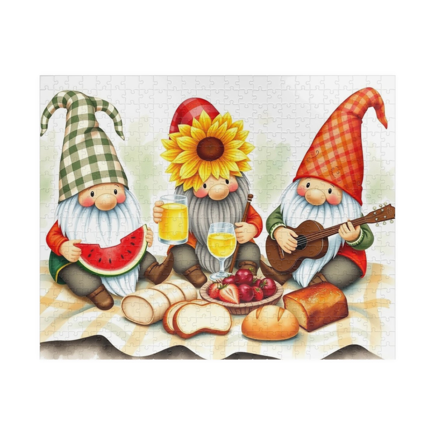 Gnome Picnic Puzzle - Summer Theme Jigsaw Game 520 pcs (Horizontal) Puzzle The Puzzle Chest